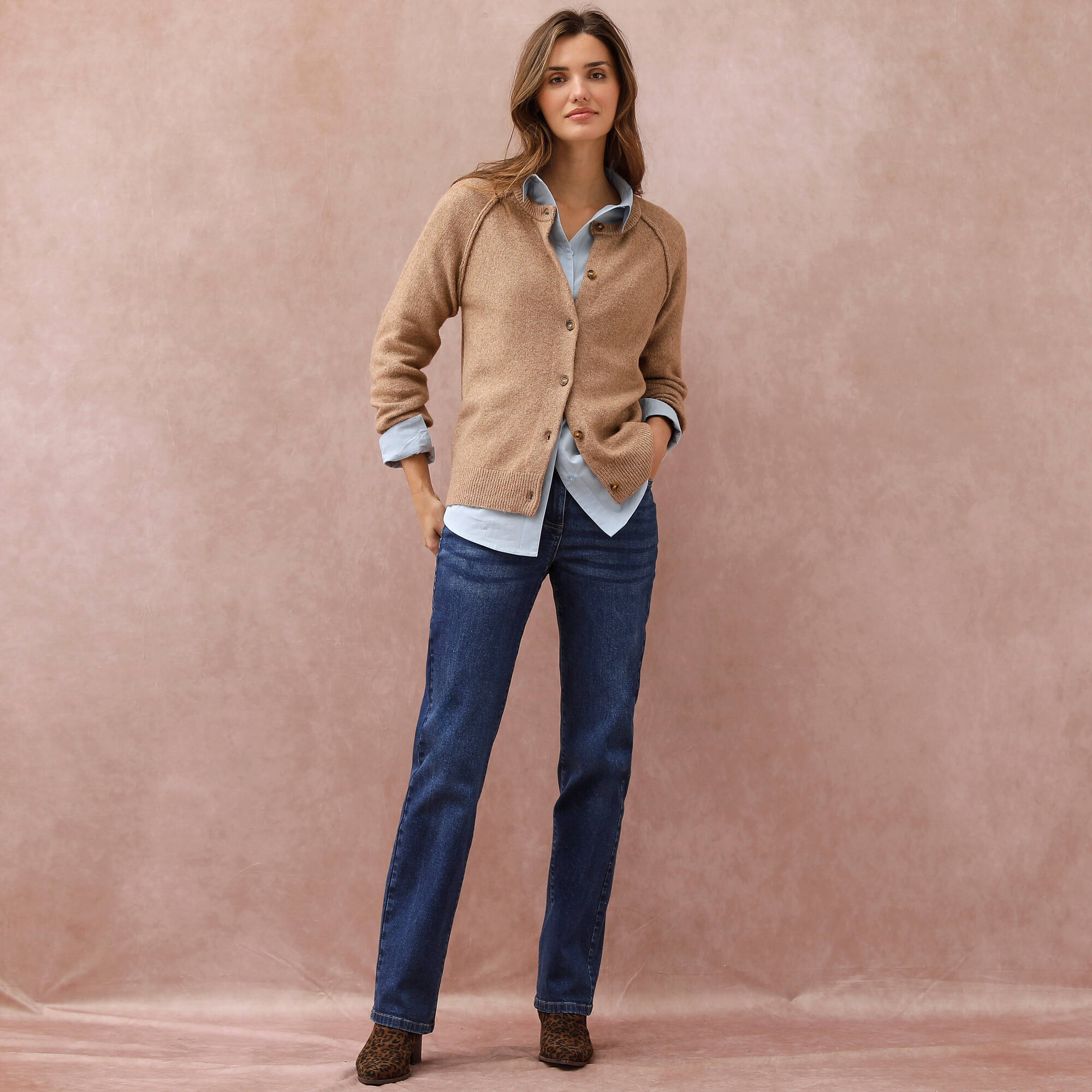 Gilet boutonn maille moelleuse en laine mlange - Blancheporte 43$