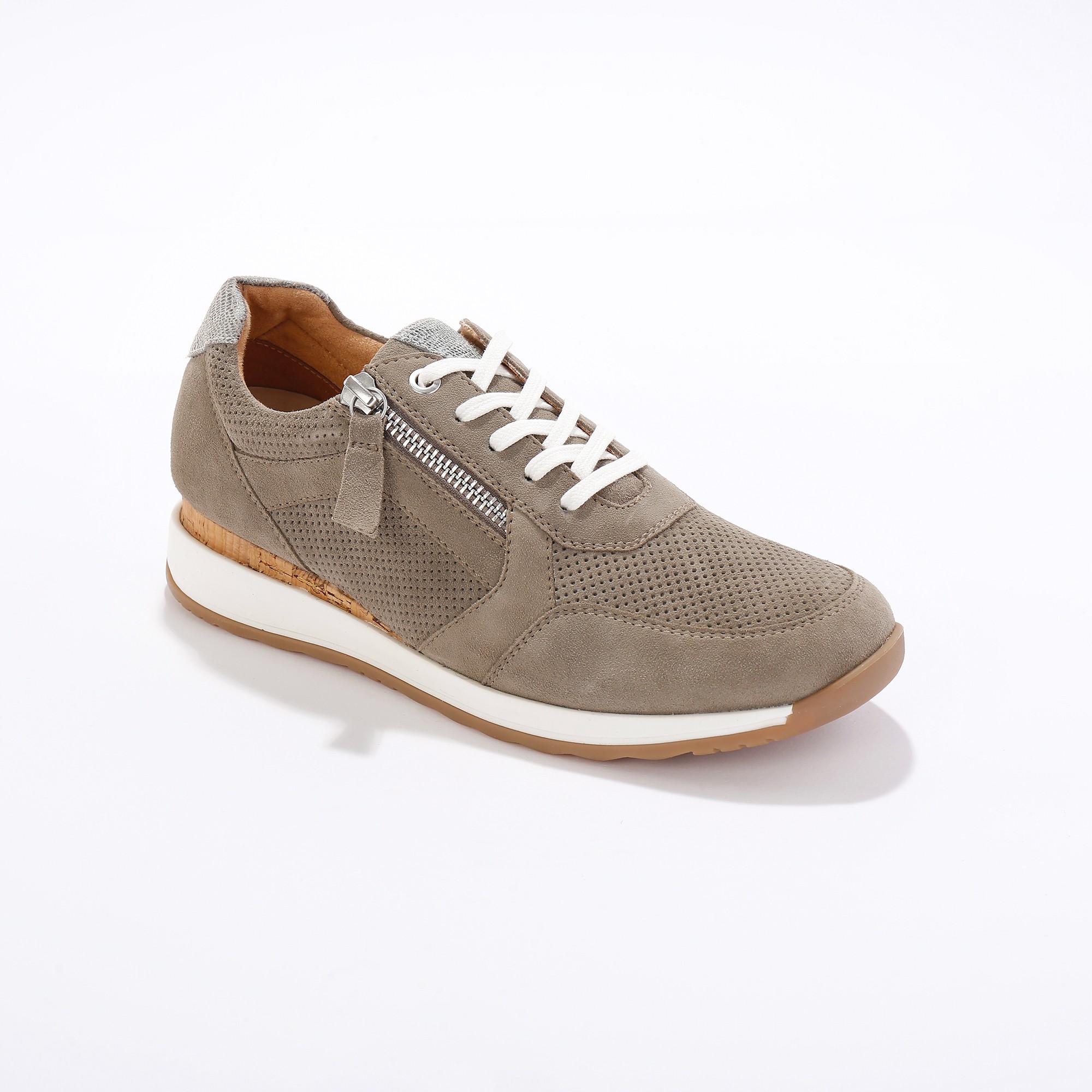 Baskets Zippées En Cuir Souple À Semelle Bimatière - Blancheporte