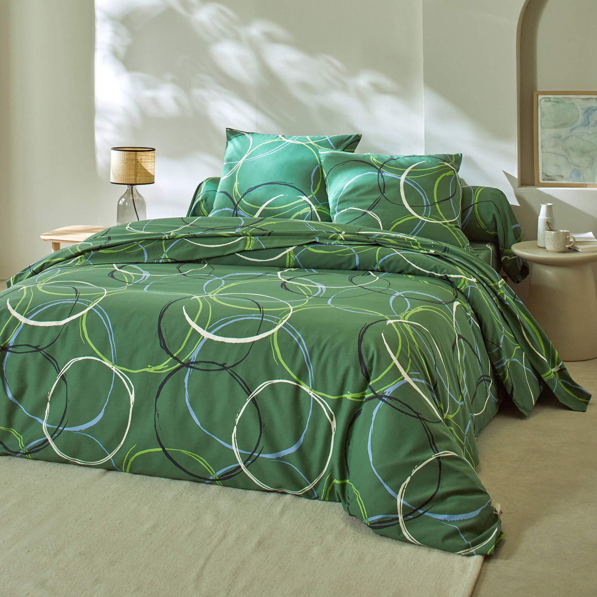Blancheporte Linge de lit Noémie polycoton imprimé cercles