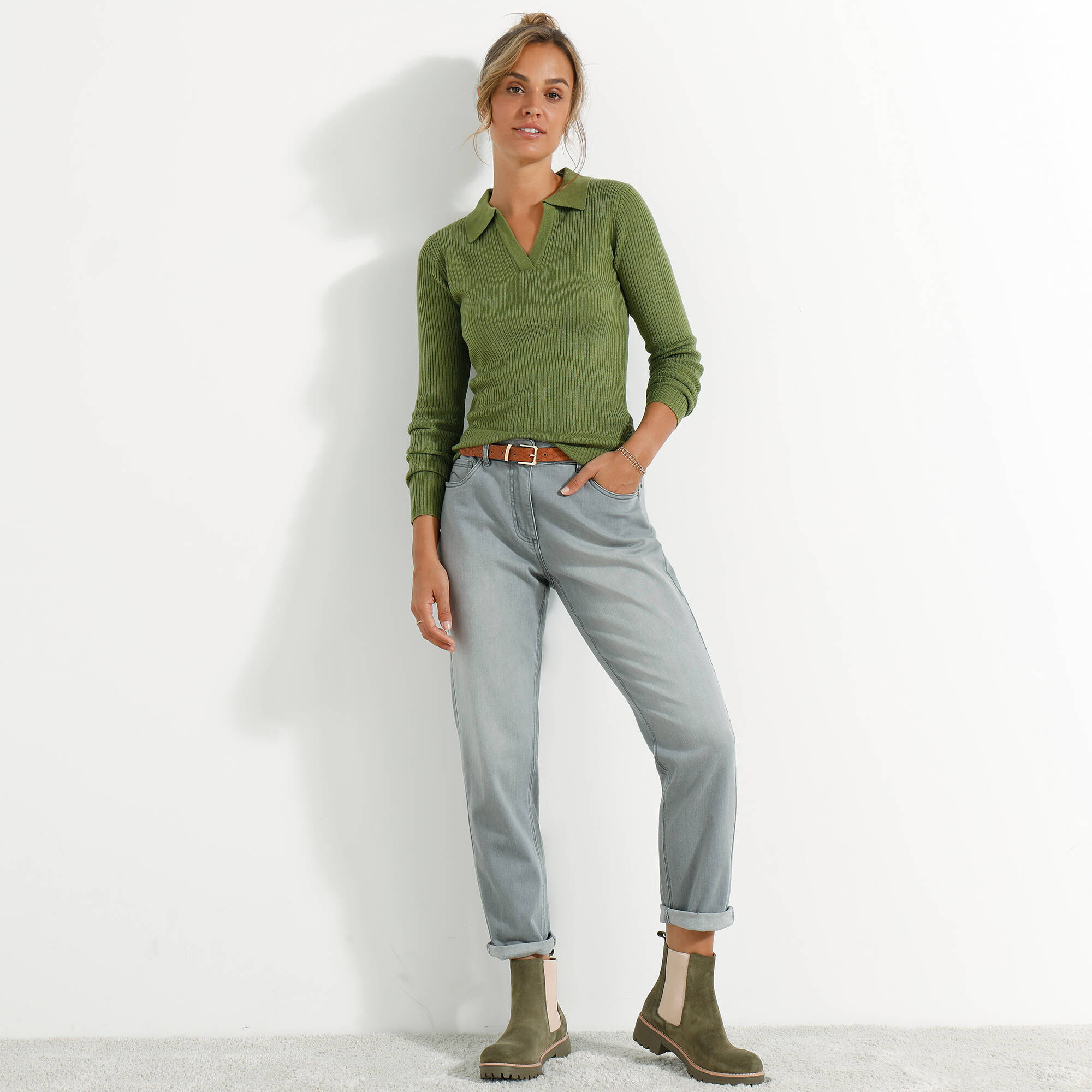 Pull col polo maille ctele - Blancheporte 8 €