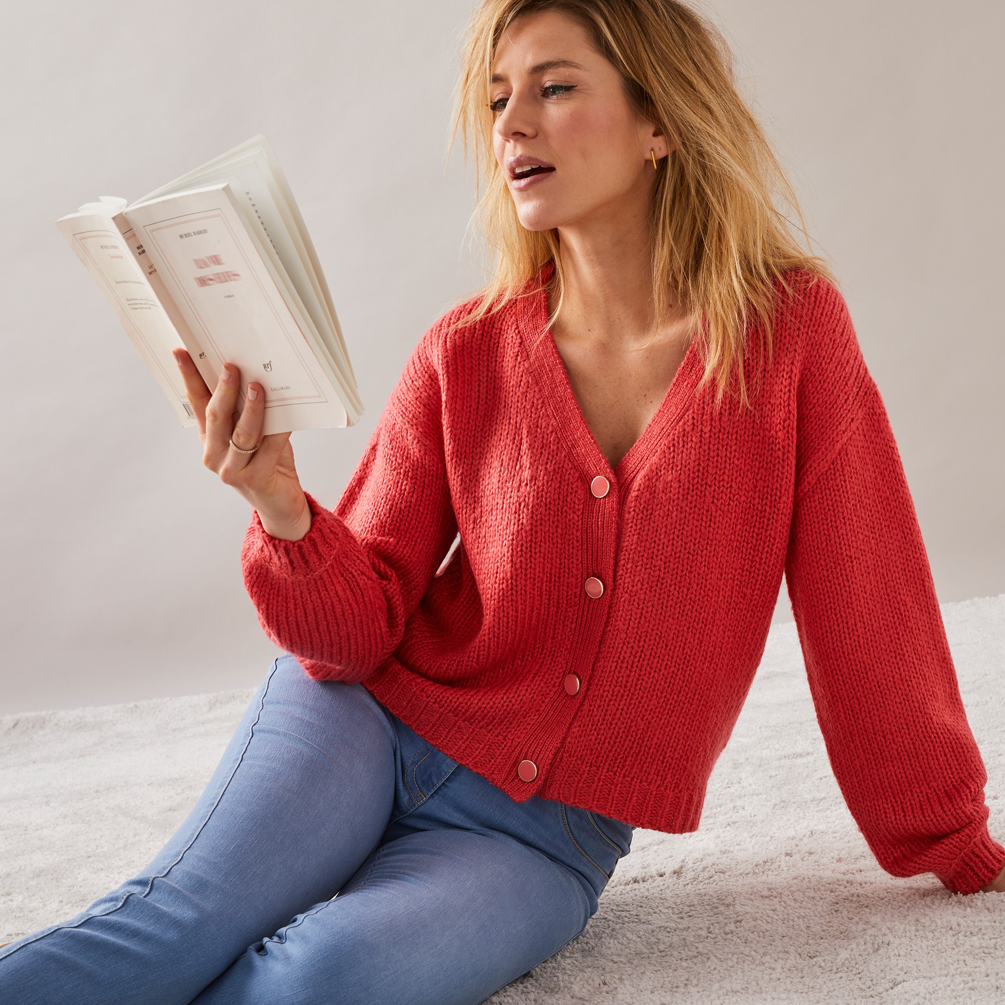 Gilet Col V Boutonné - Blancheporte