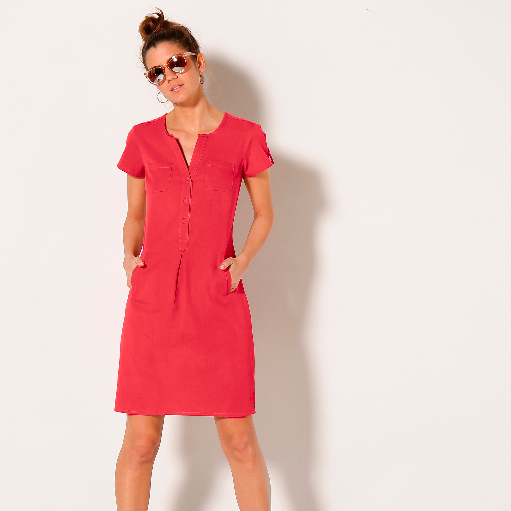 Robe Col Tunisien, Coton Lavé - Blancheporte