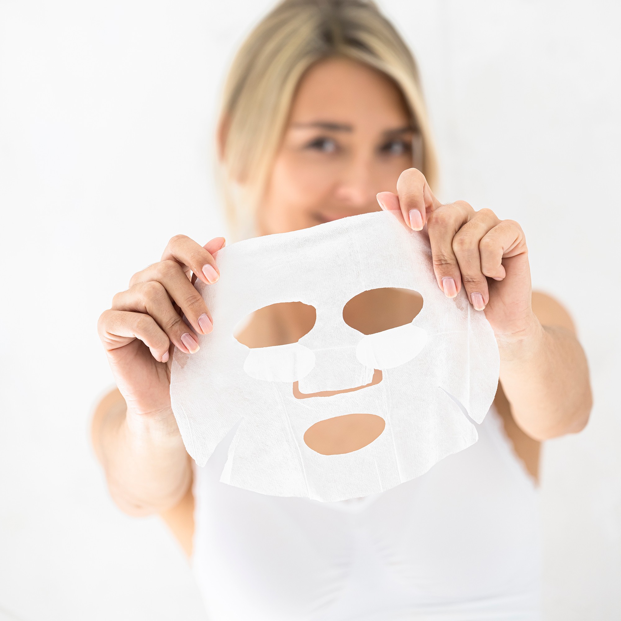 Masque De Soin Hydratant(1) En Lyocell Imprégné Institut L'action® - Aloe Vera, Lot De 4 - Blanchepo