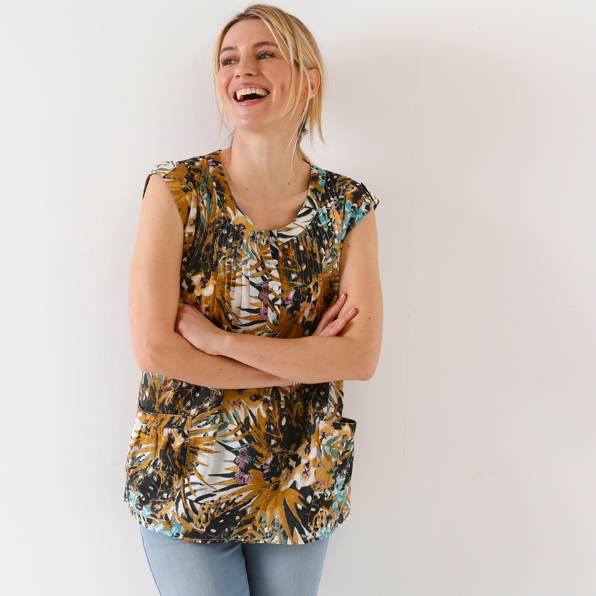 Tunique Imprimé Tropical, Voile - Blancheporte