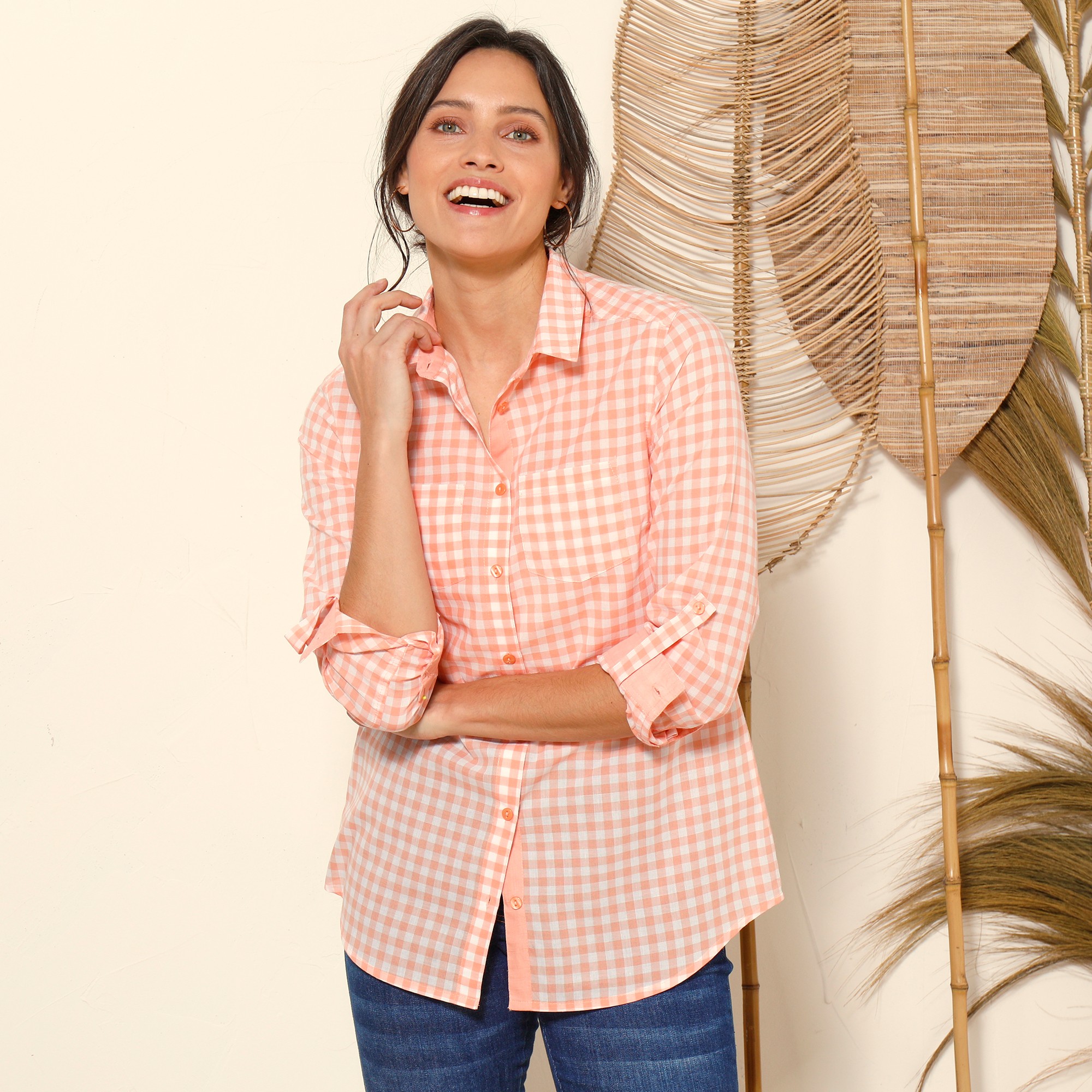 Chemisier Vichy, Coton - Blancheporte