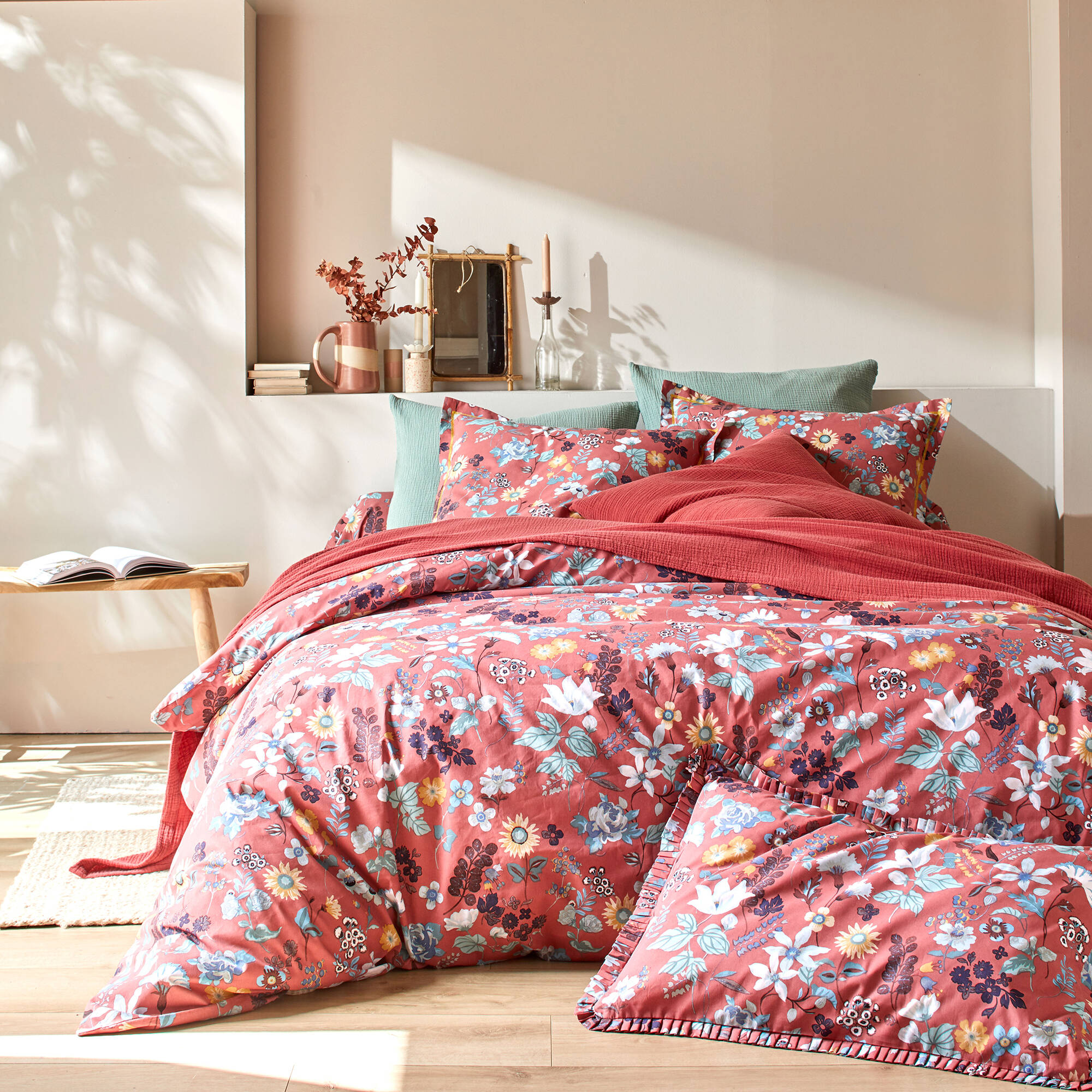 Linge de lit Kelly en coton imprimé floral - Blancheporte