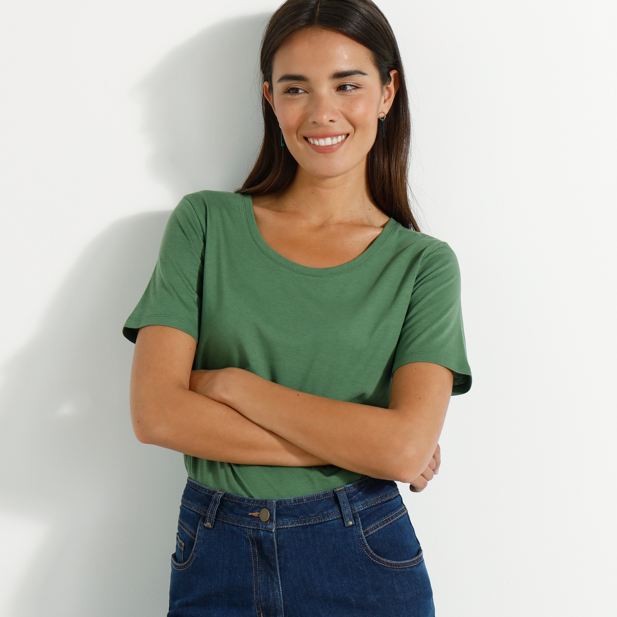 T-shirt Col Rond Manches Courtes - Blancheporte