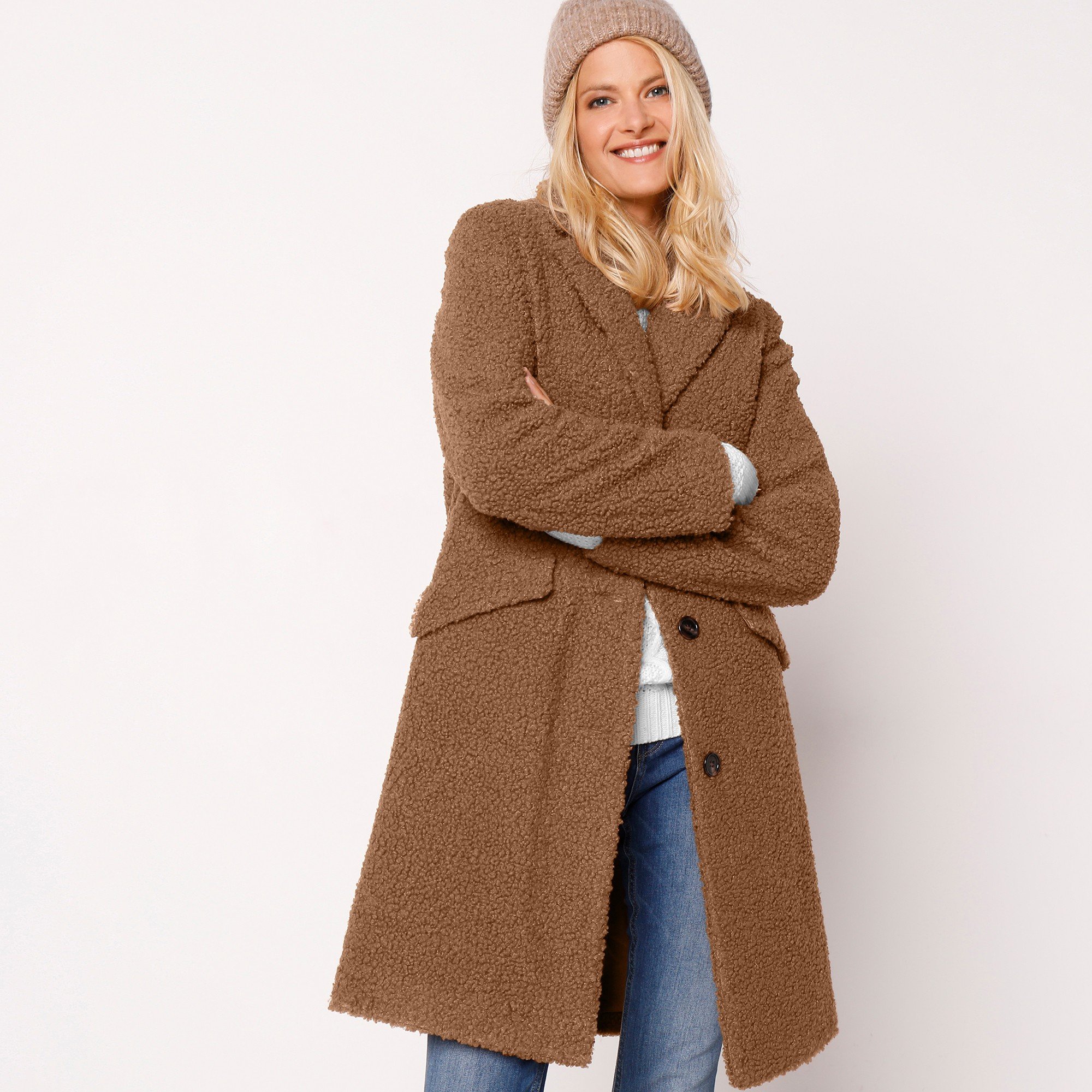 manteau femme laine bouclette