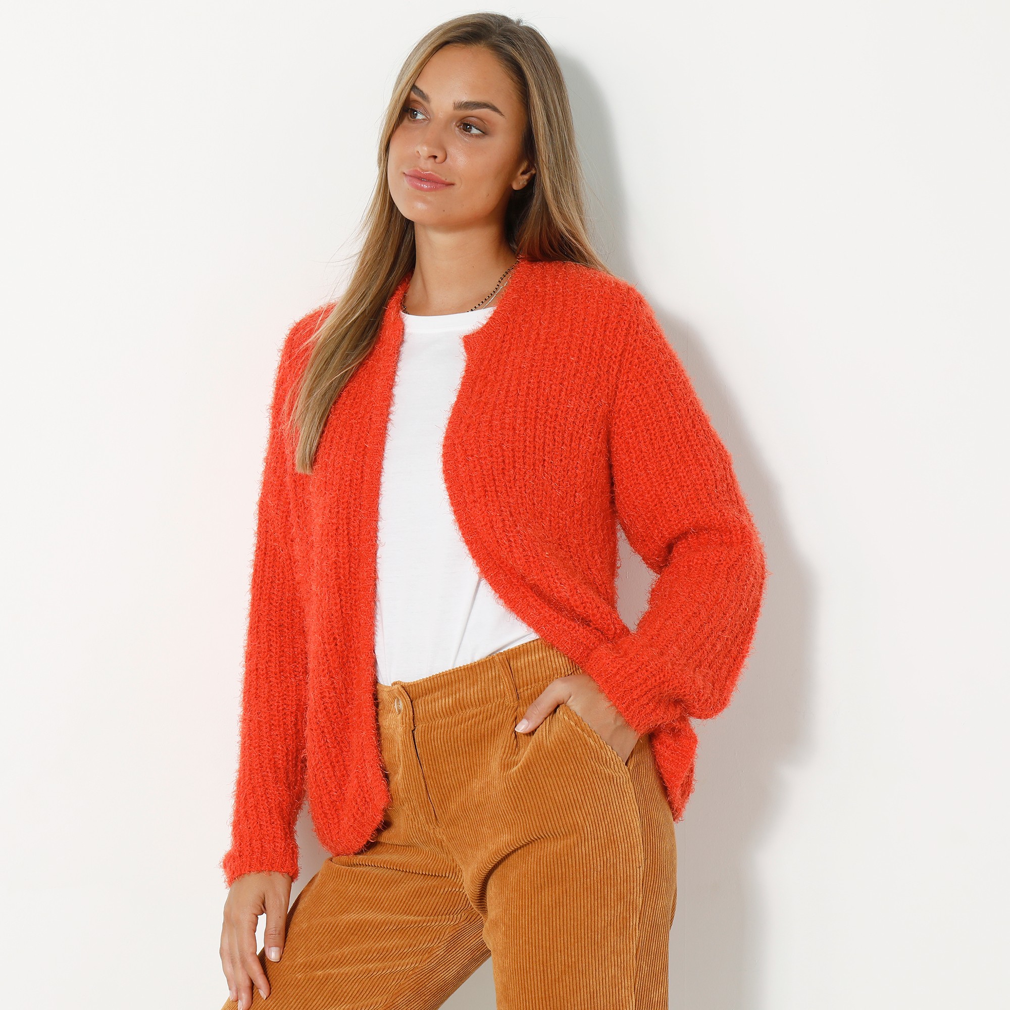 Gilet Paletot, Maille Poilue - Blancheporte