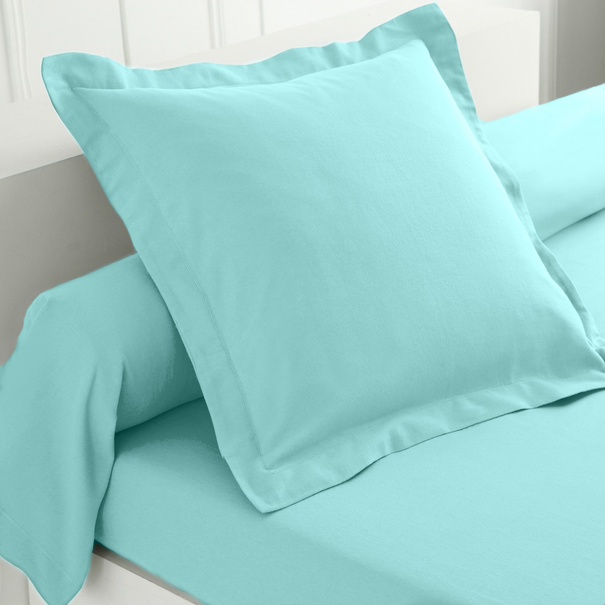 Linge de lit uni flanelle - Drap Plat 2 Personnesonnes : 270x325cm - Turquoise - Colombine
