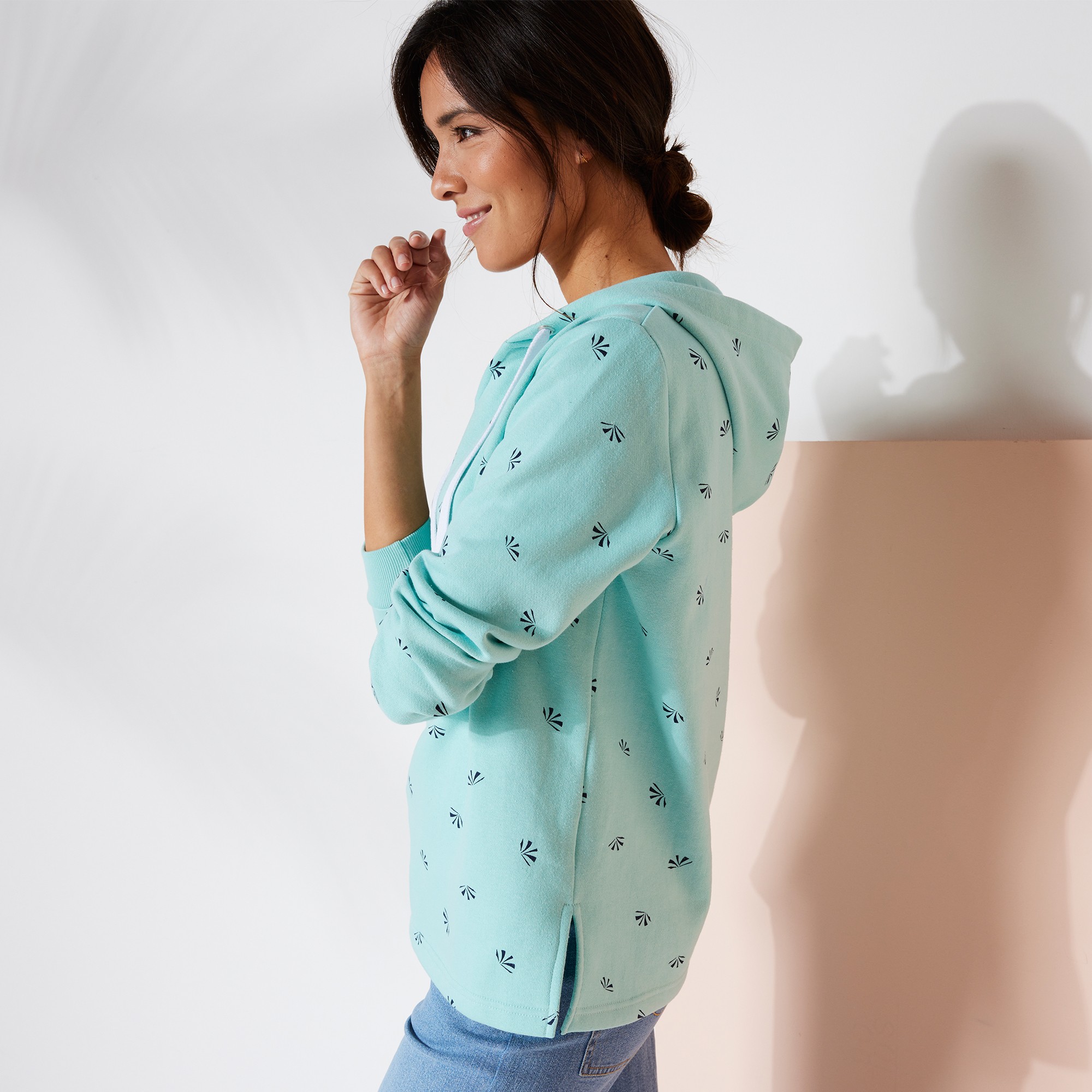 Sweat Imprimé Avec Capuche En Molleton - Blancheporte