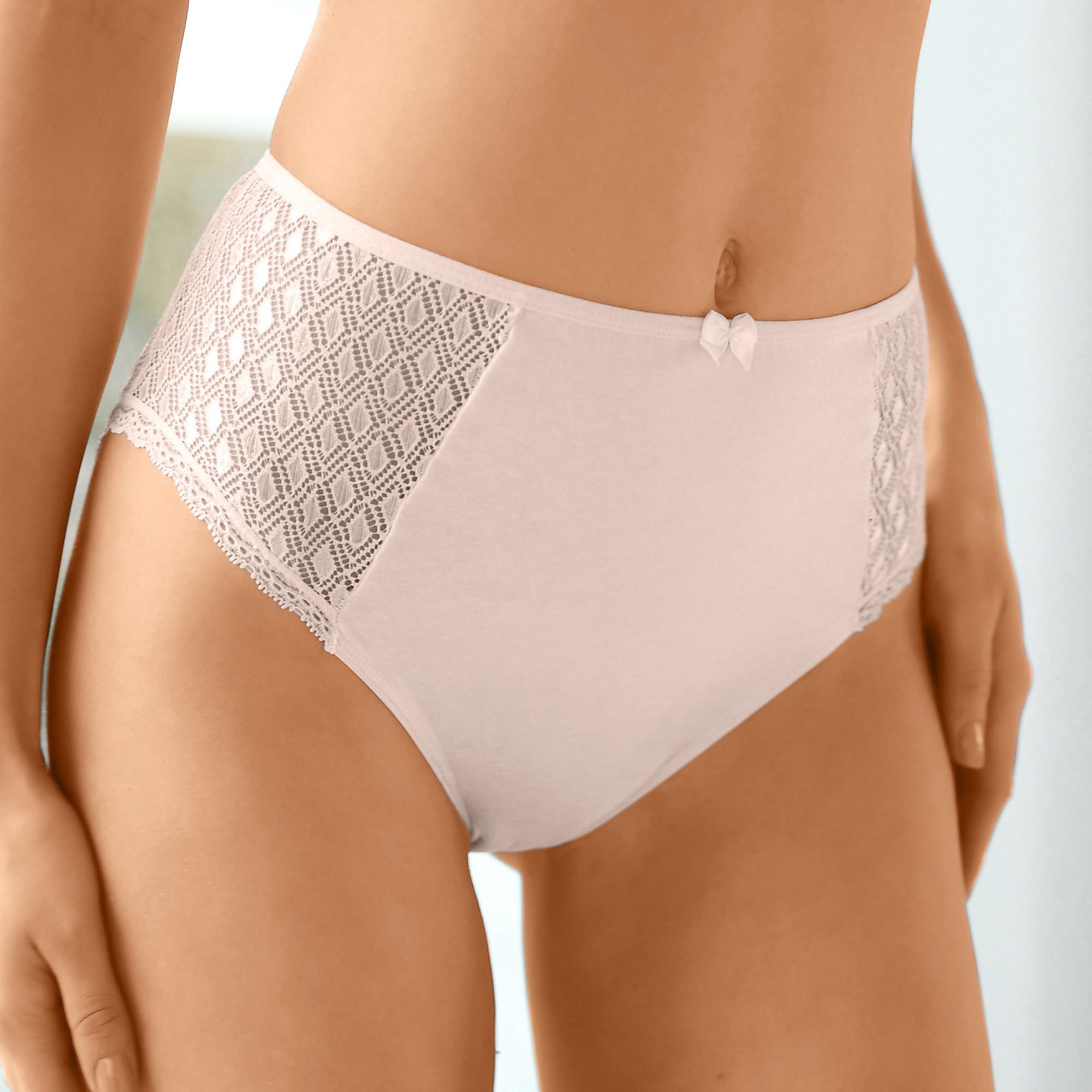 Culotte maxi coton dentelle unie Coria - lot de 2 - 54/56 - Rose - Confidence Lingerie