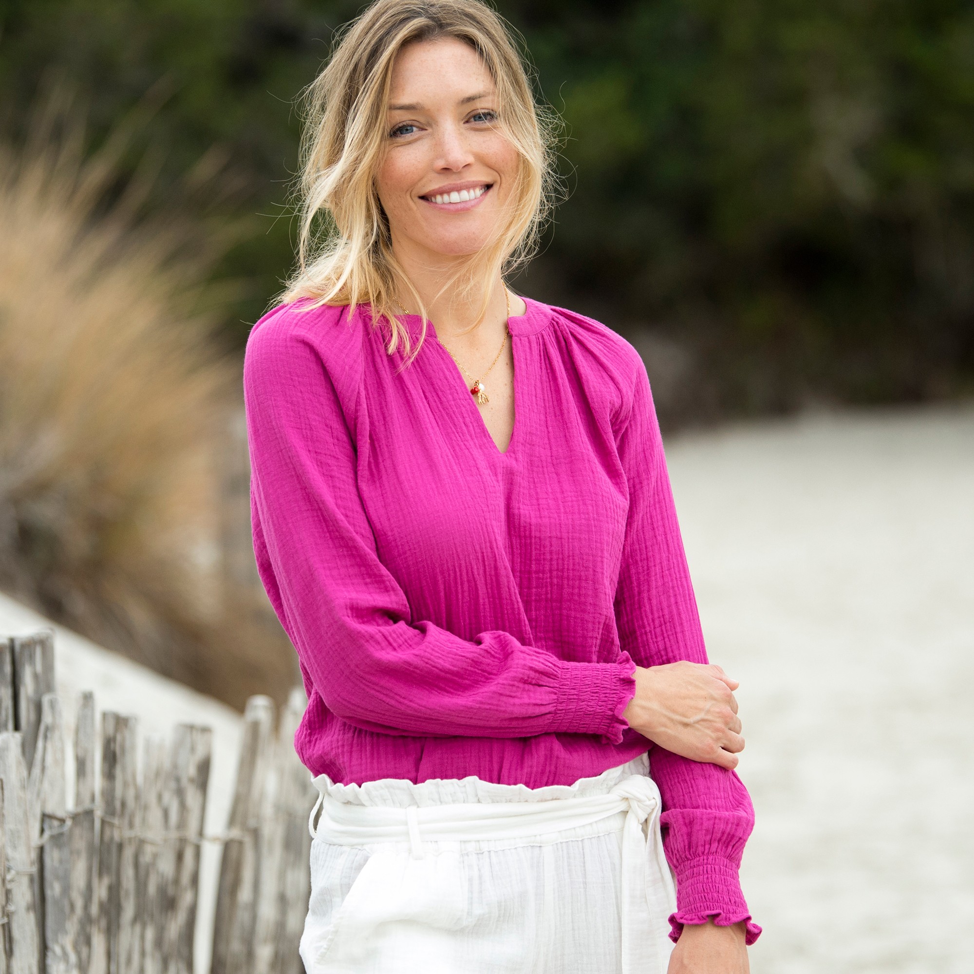 Blouse Unie Gaze Coton - Blancheporte