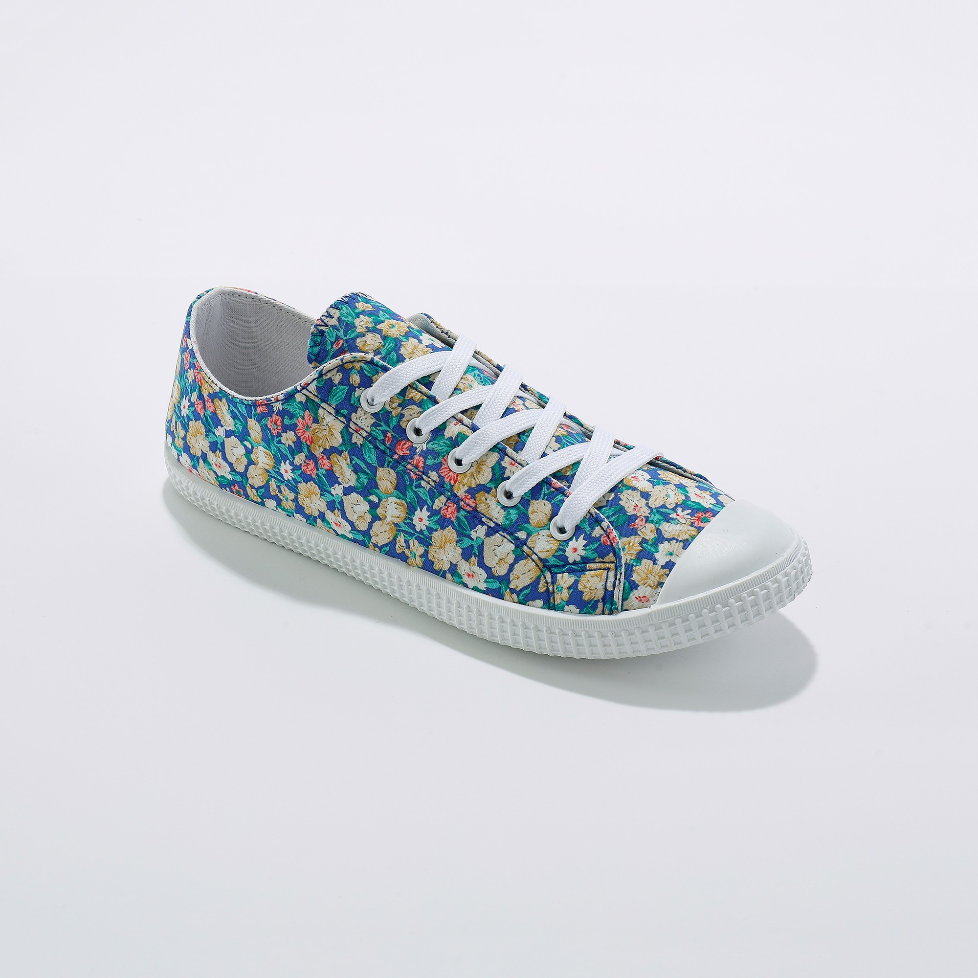 Tennis En Toile À Lacets Imprimé Fleuri - Blancheporte