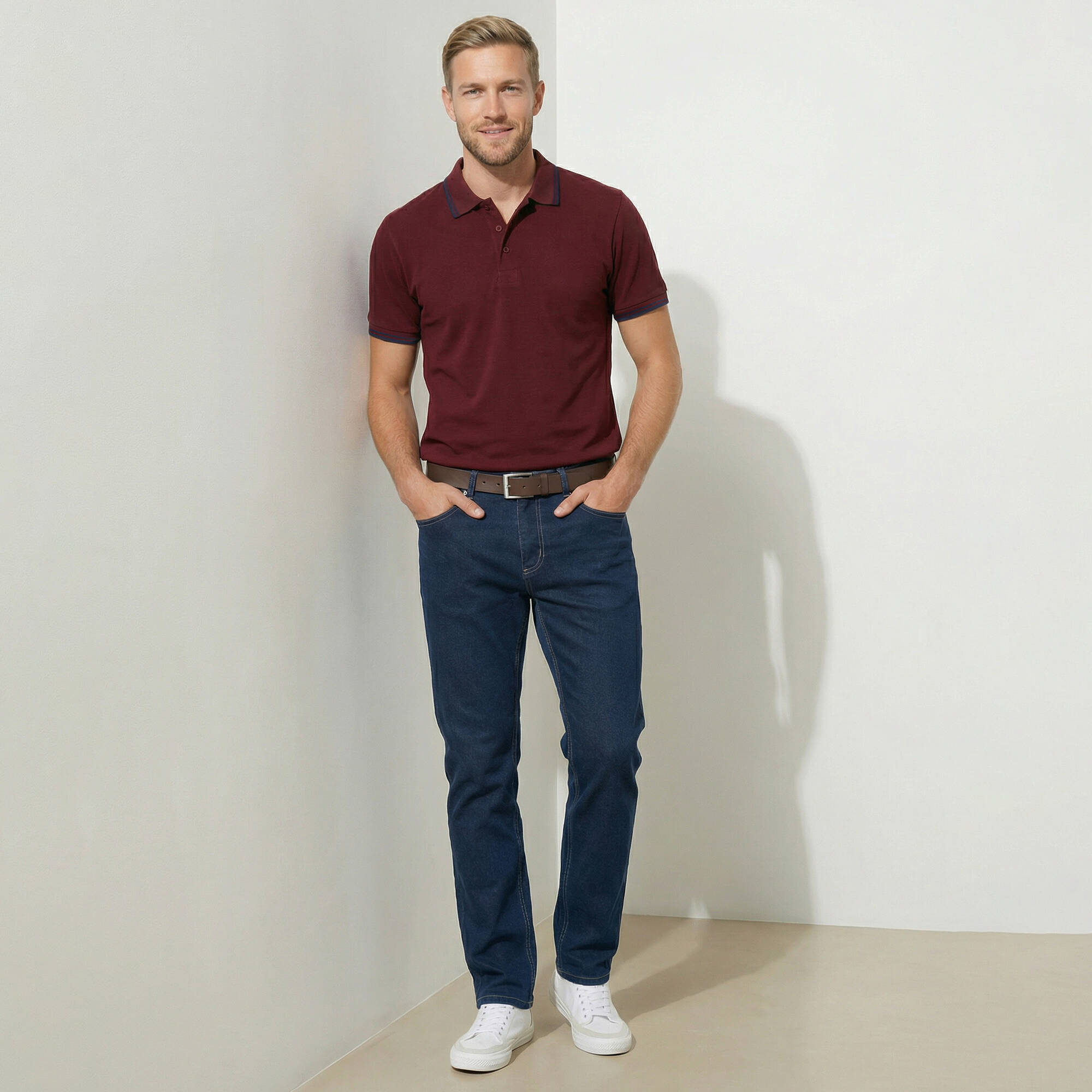 Polo uni maille pique manches courtes - Blancheporte 26$