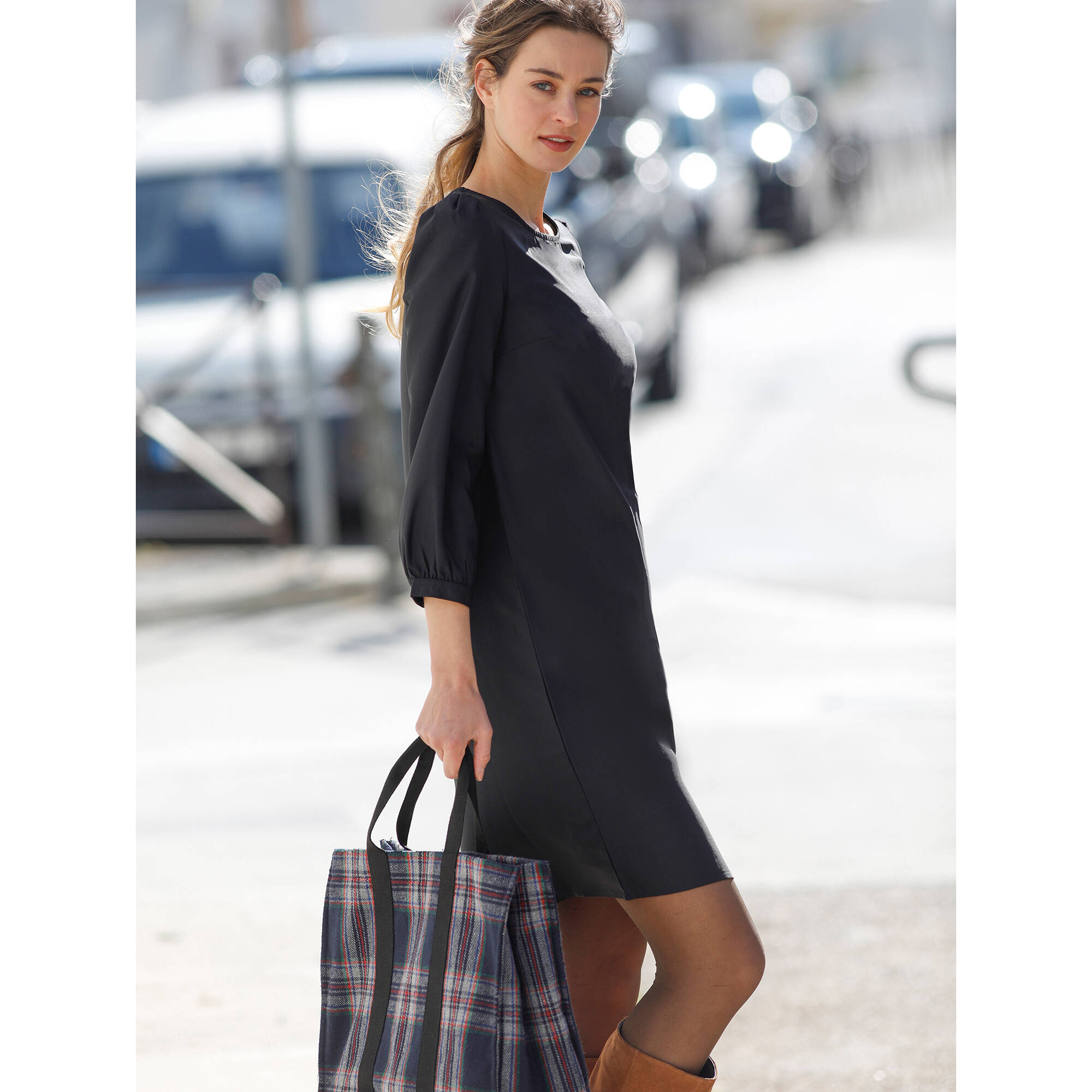 Robe droite unie on sale