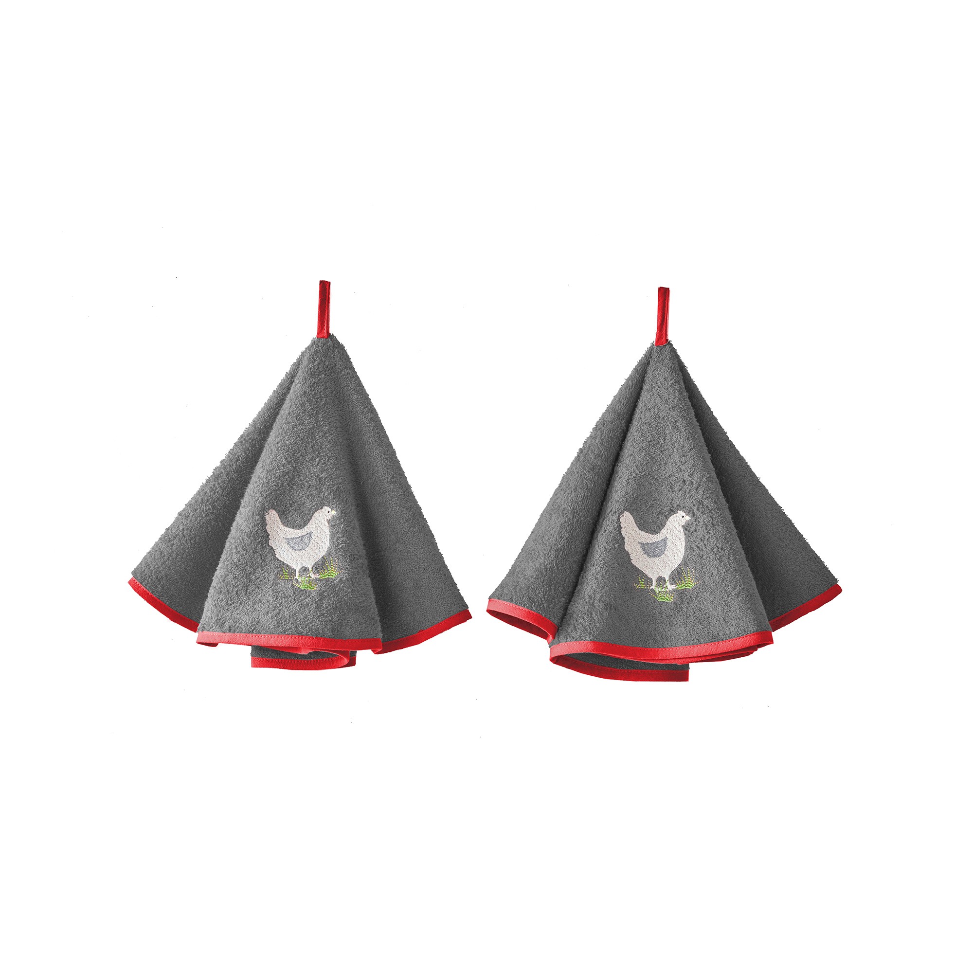 Torchons Rond Éponge Brodée Poule - Blancheporte