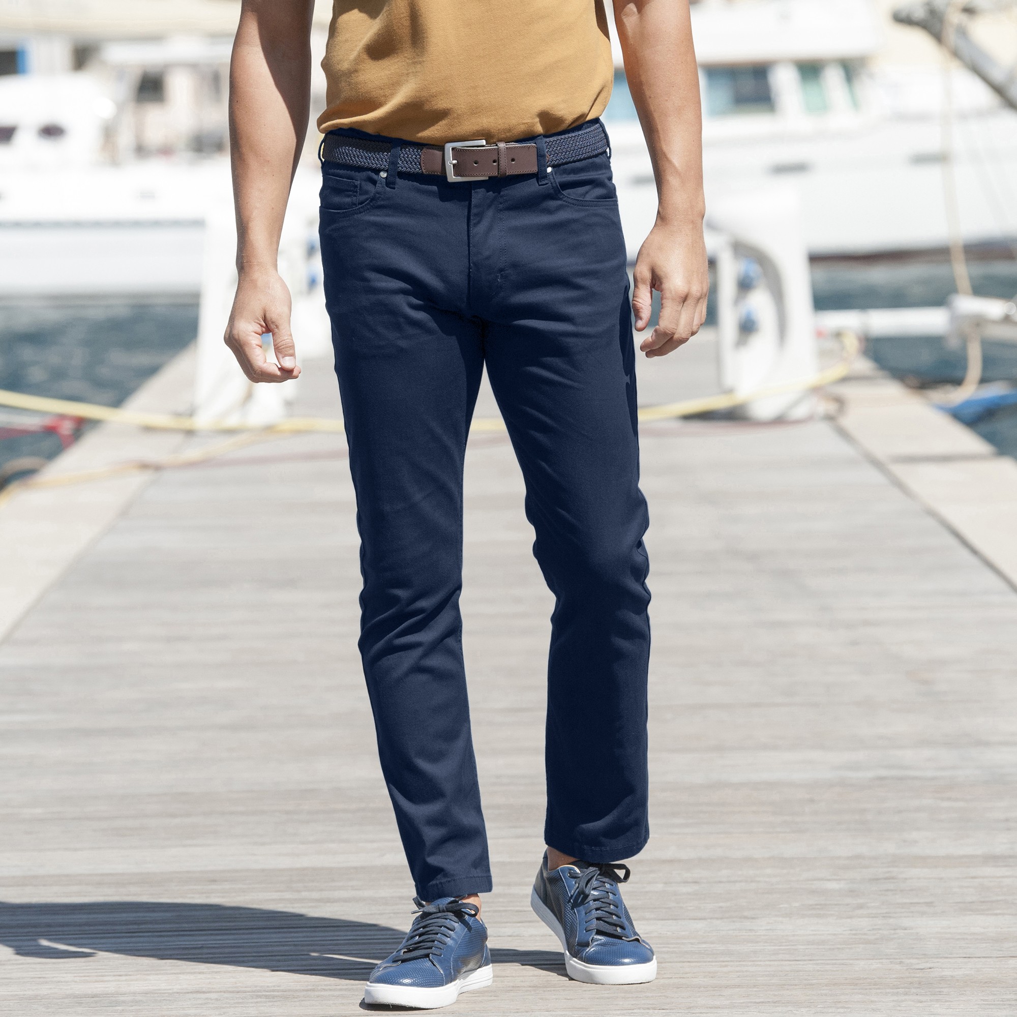 Pantalon Droit 5 Poches Twill Coton Extensible - Blancheporte