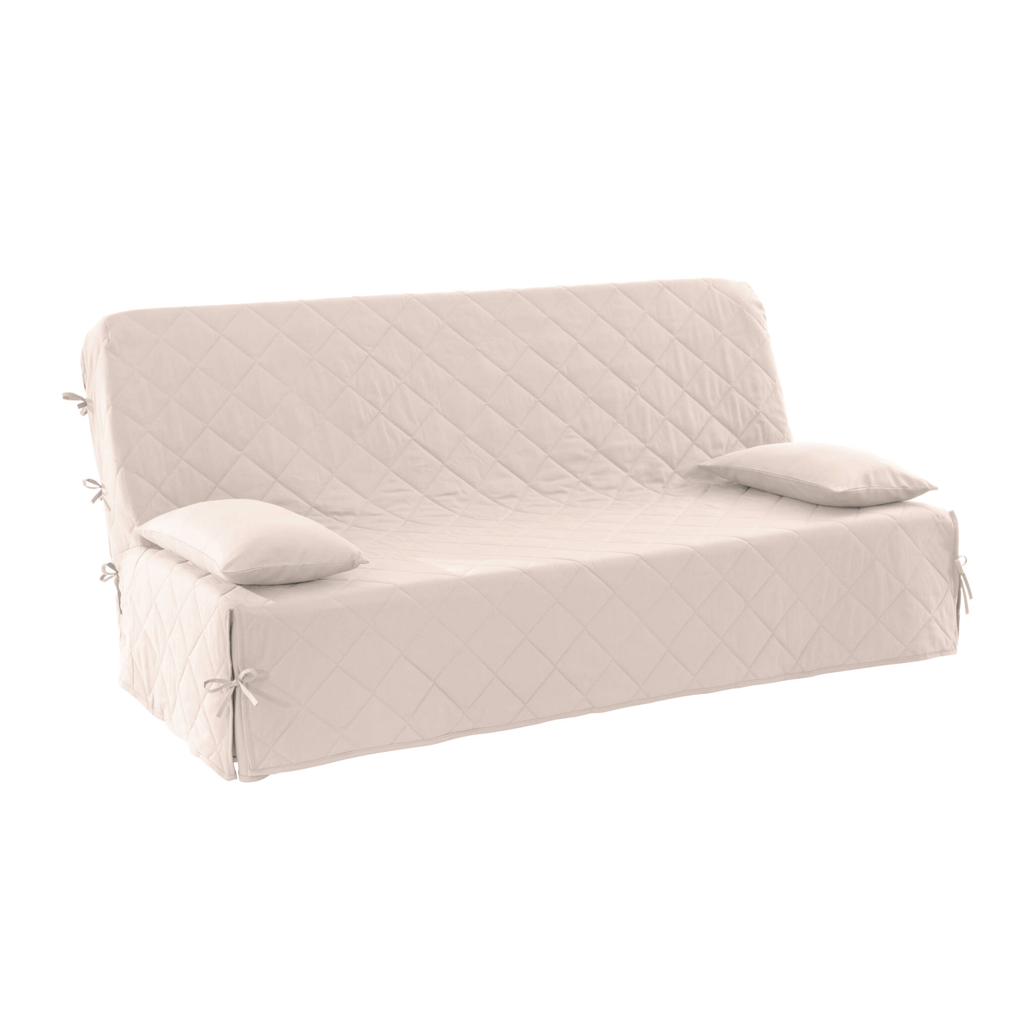 Housse clic-clac standard matelassée coton bachette uni - Blancheporte