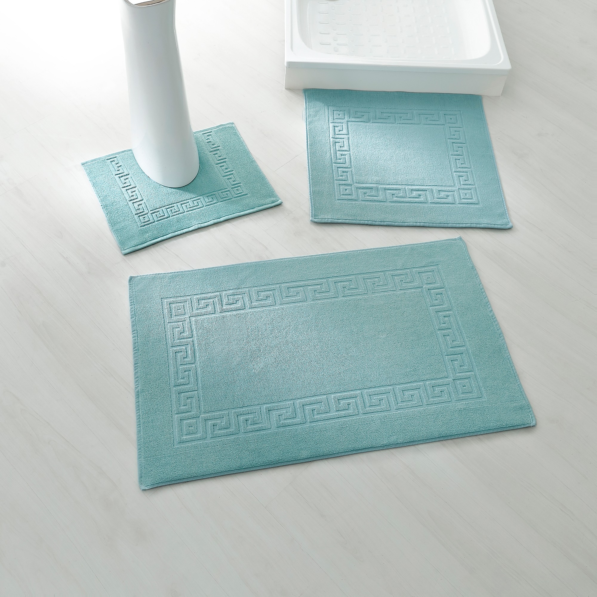 Tapis De Bain Éponge Liteau Motif Frise Grecque - Blancheporte