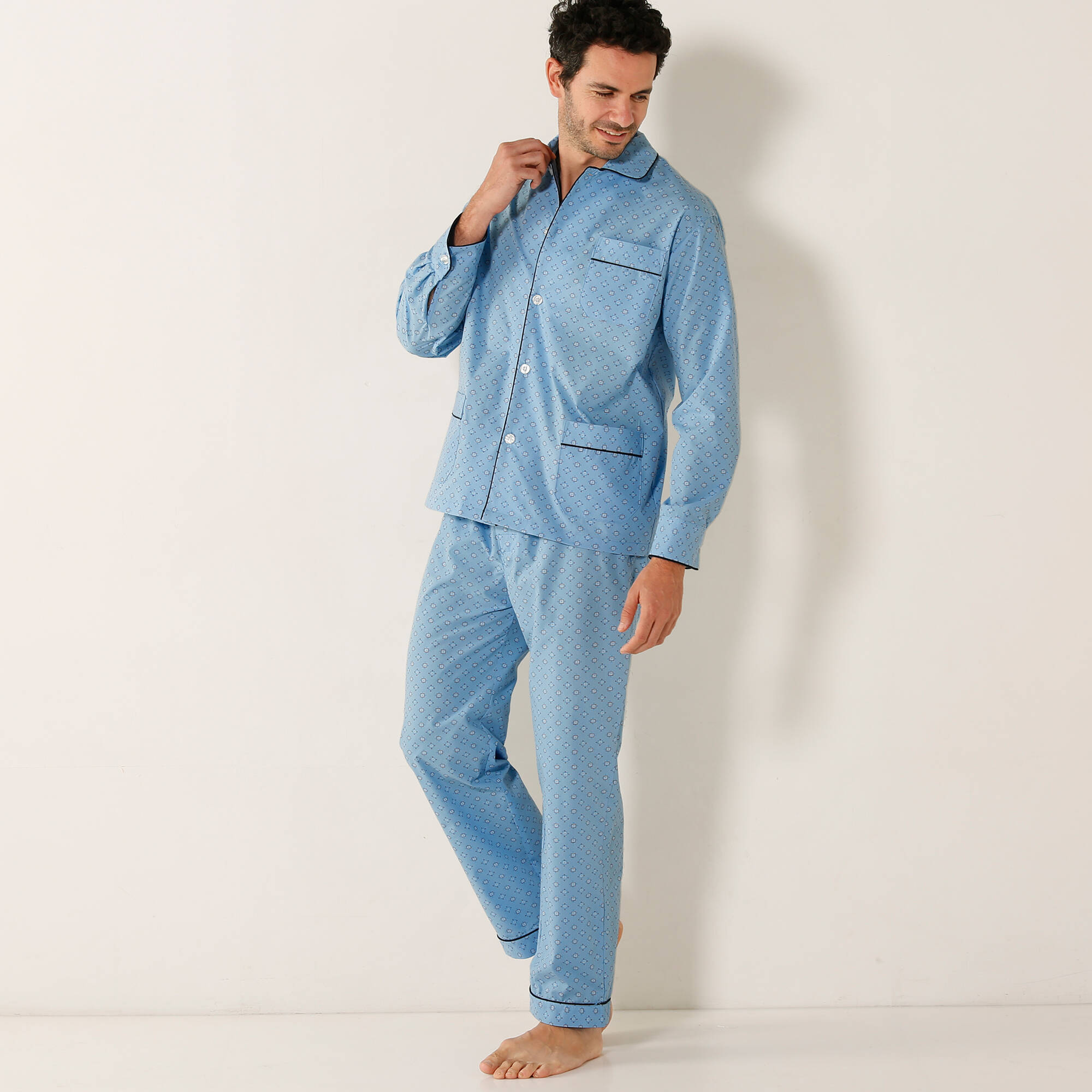 Pyjama imprimé popeline polycoton  - Blancheporte
