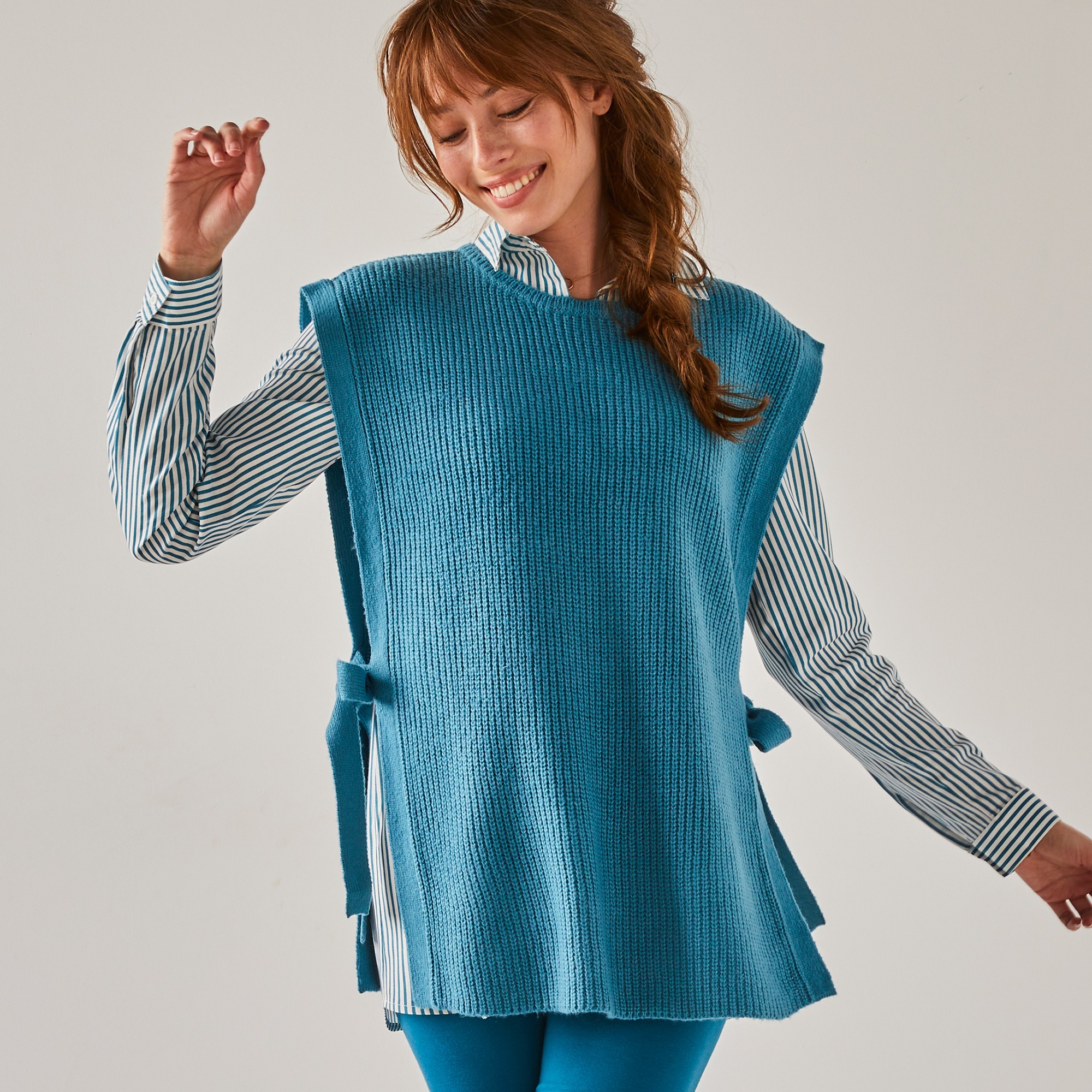 Pull Tunique Sans Manches, Maille Anglaise - Blancheporte
