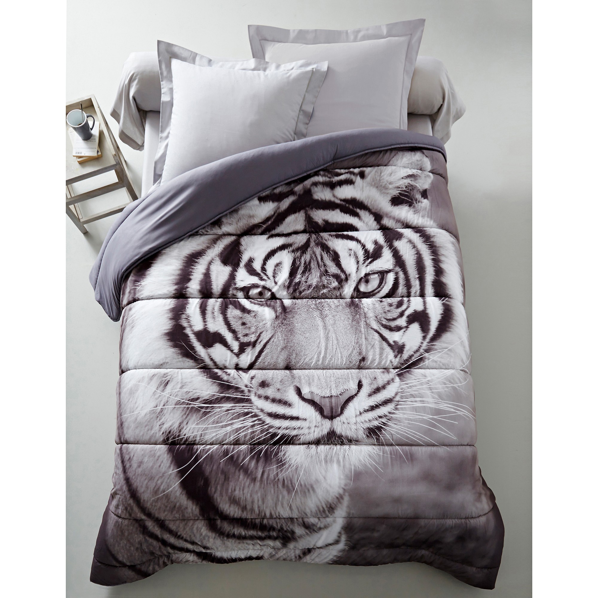 Couette Microfibre Impression Photo Tigre 400g/m2 - Blancheporte