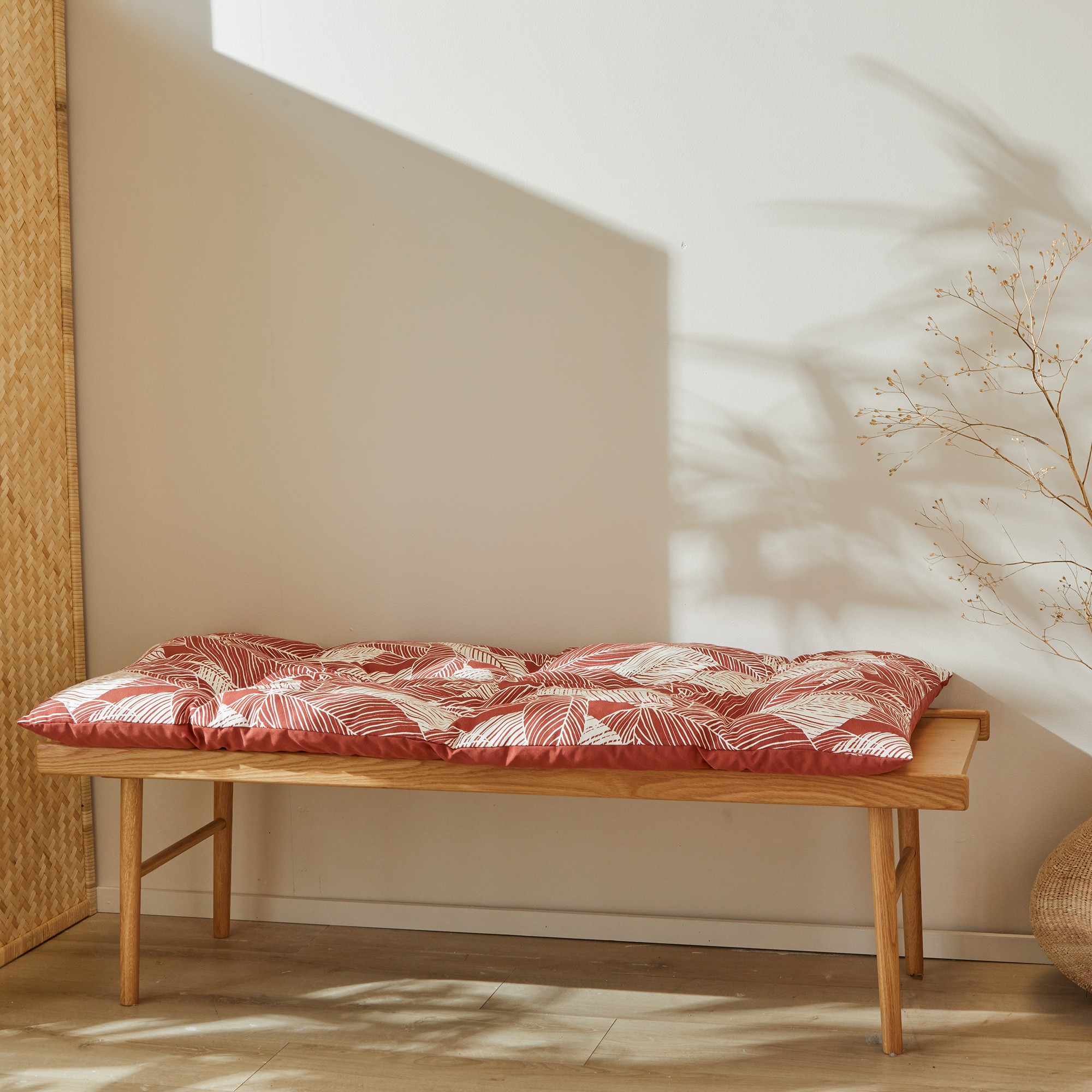 Long Coussin Déco Coton Imprimé Feuillage - Blancheporte