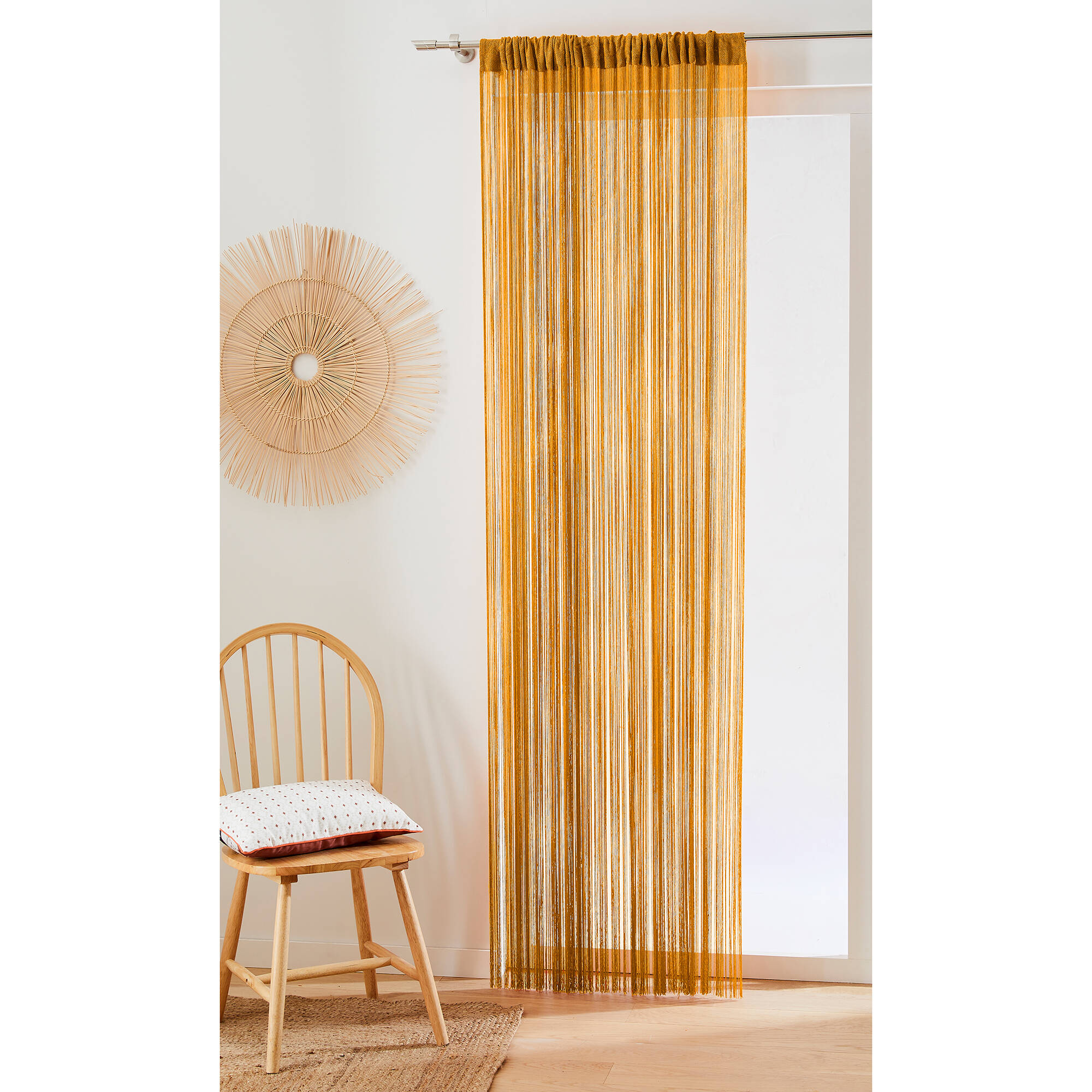 Rideau de fils découpable finition passe-tringle - Blancheporte