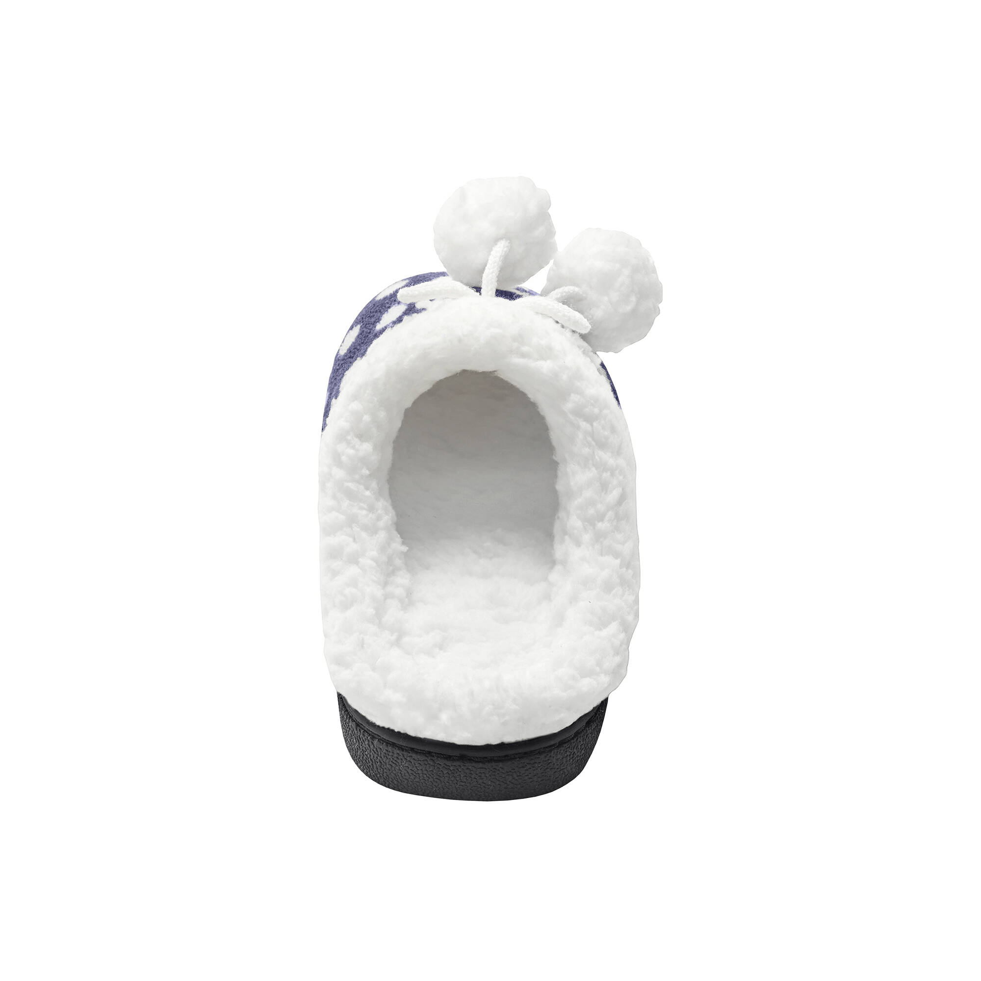 Chaussons mules polaires imprimees pois marine Blancheporte