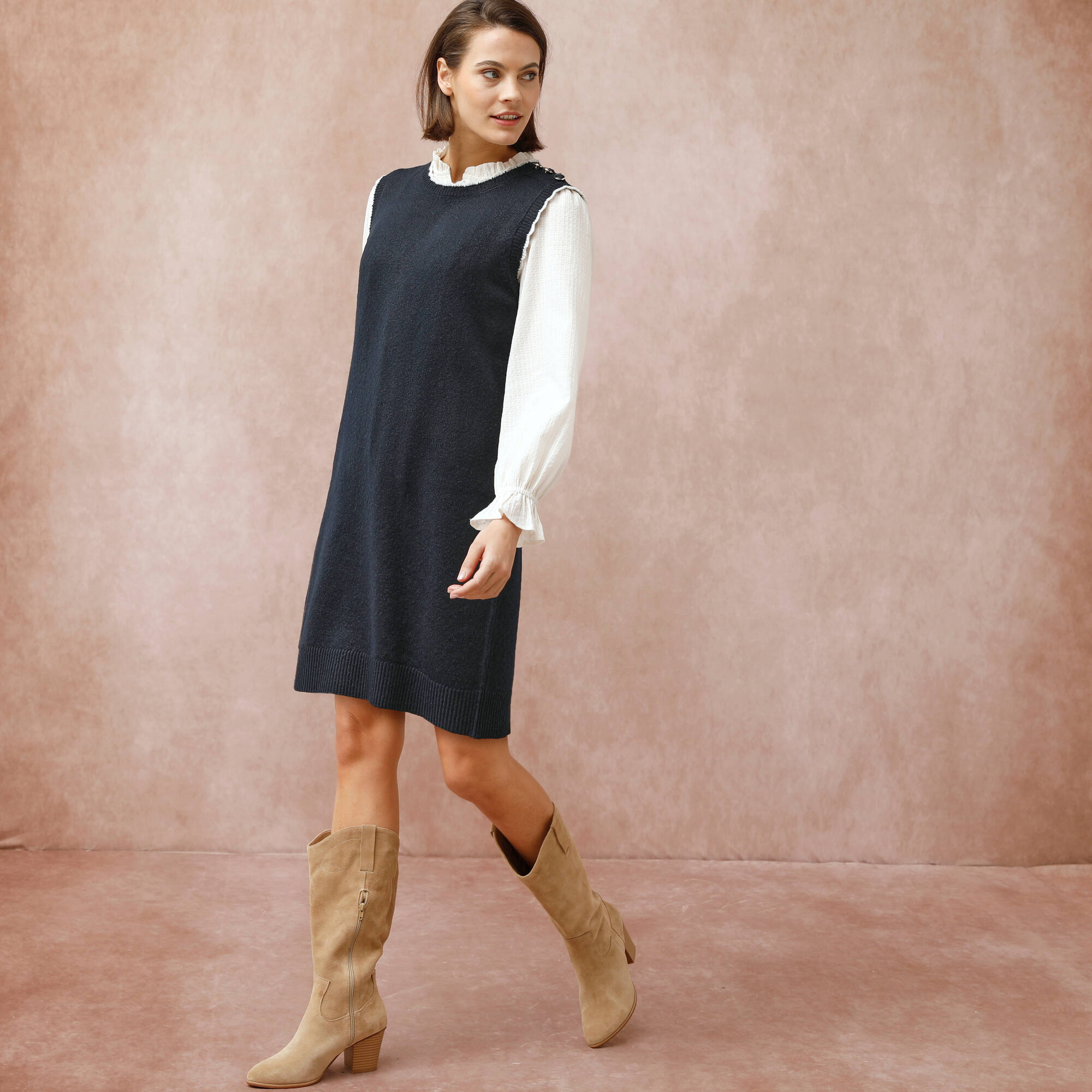 Robe Sans Manches Simply Be Marine à Pois - Taille 20 - Neuf Avec étiquettes