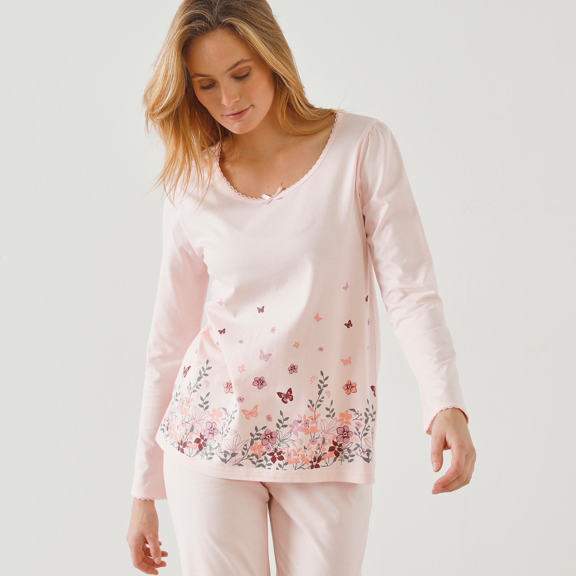 T-shirt Base Imprimée Bucolique - Manches Longues - Blancheporte