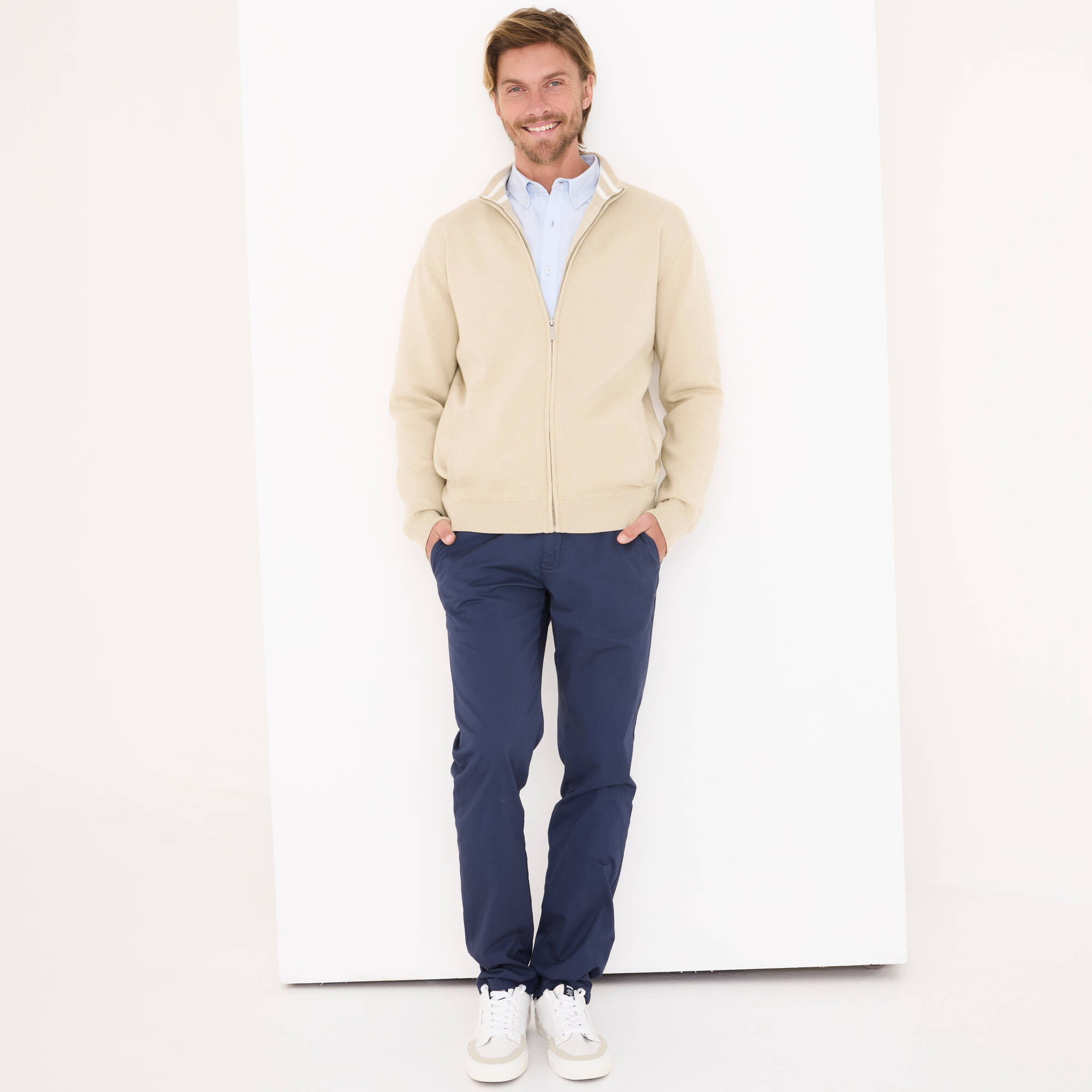 Gilet zipp col montant en maille milano - Blancheporte 46$