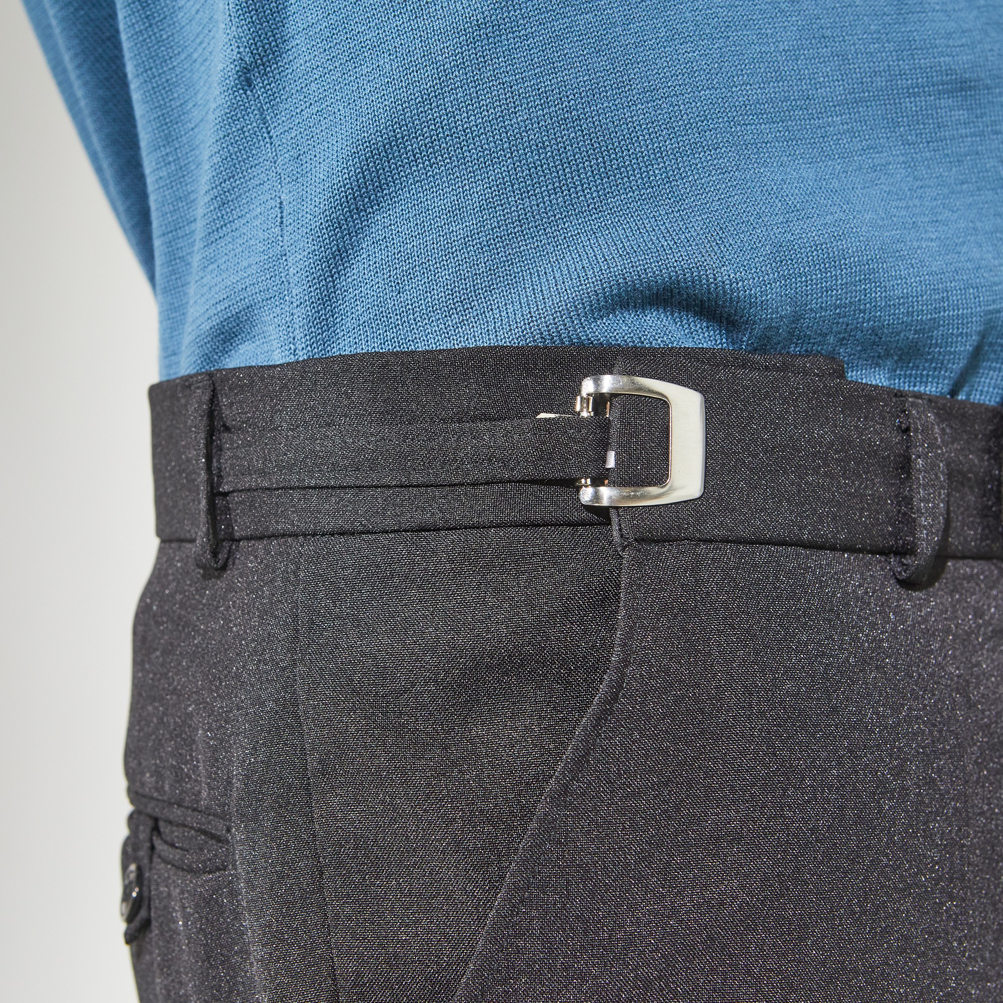 Pantalon taille r glable sans pince polyester gris anthracite