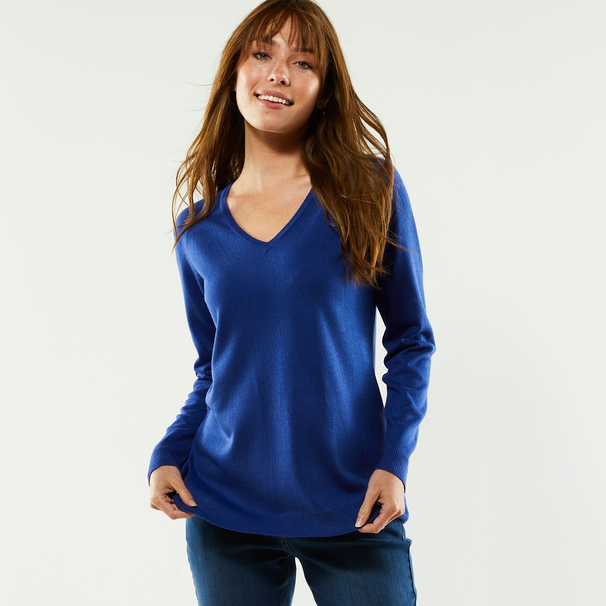 Pull Col V Toucher Doux - Blancheporte