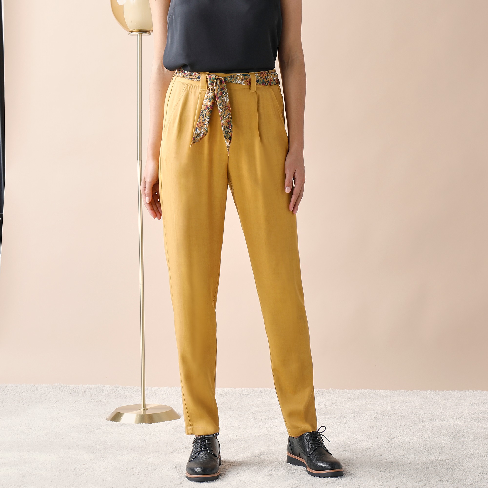 Pantalon Fuselé Uni Ceinturé - Blancheporte