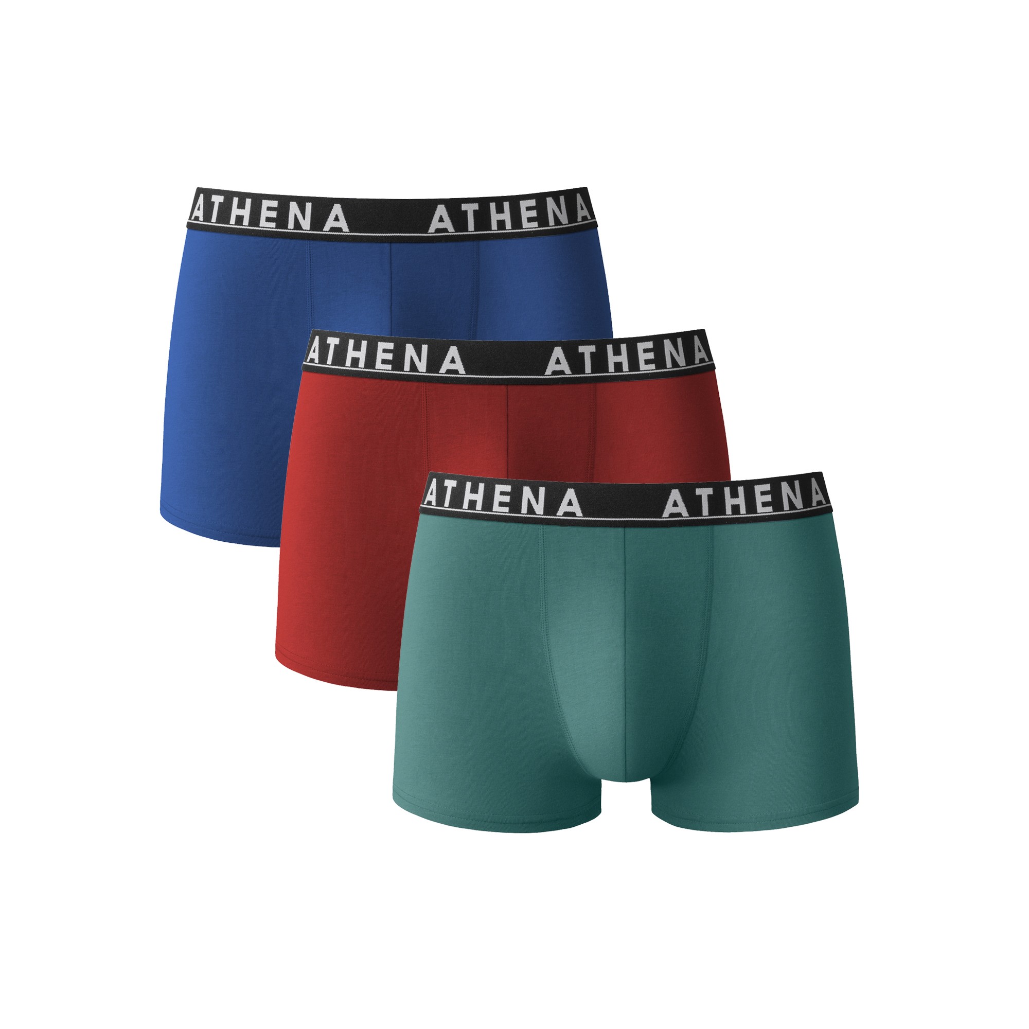 Boxer Easy Color - lot de 3 - 117/124 - Bleu/rouge - Athena