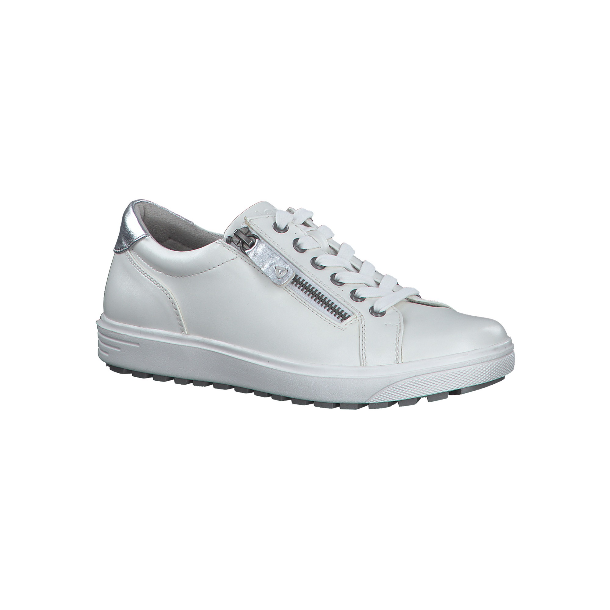 Baskets Blanches Basses À Lacets - Grande Largeur - Jana