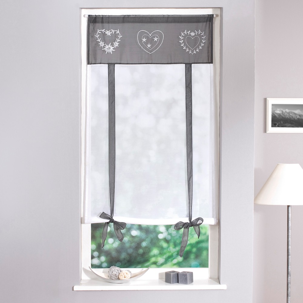 Store Broderies Motifs Coeurs Finition Passe-tringle - Blancheporte