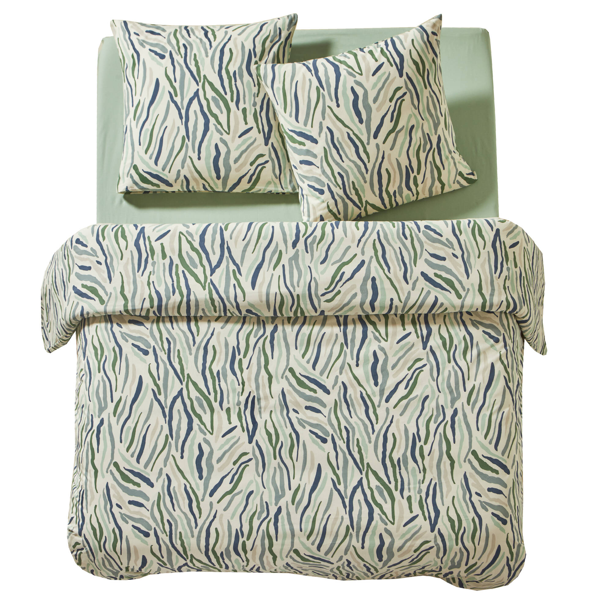 Blancheporte Parure de lit taie(s) + housse de couette Manu imprimée géométrique en coton