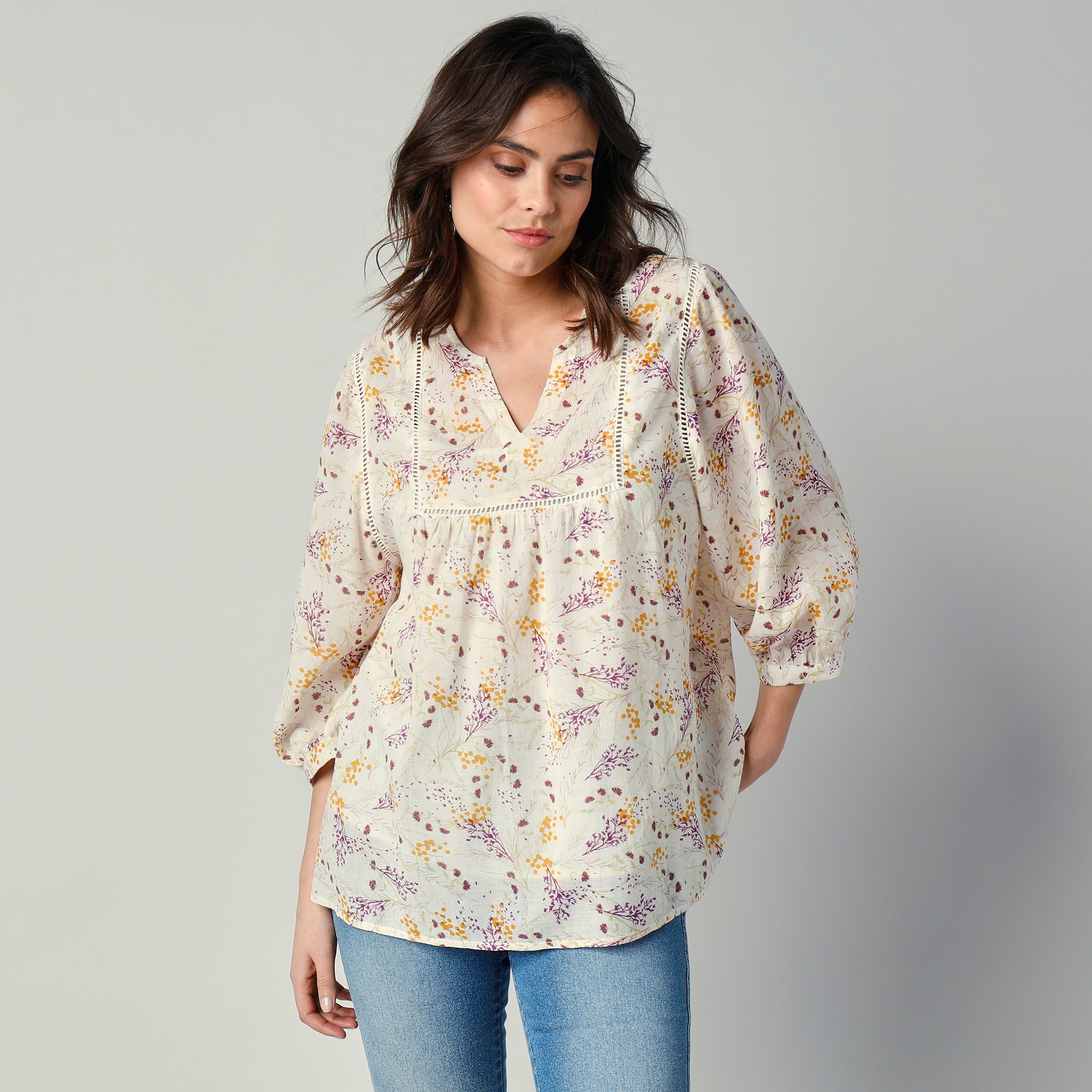 Blouse Ample Imprimée, Avec Jour Échelle - Blancheporte