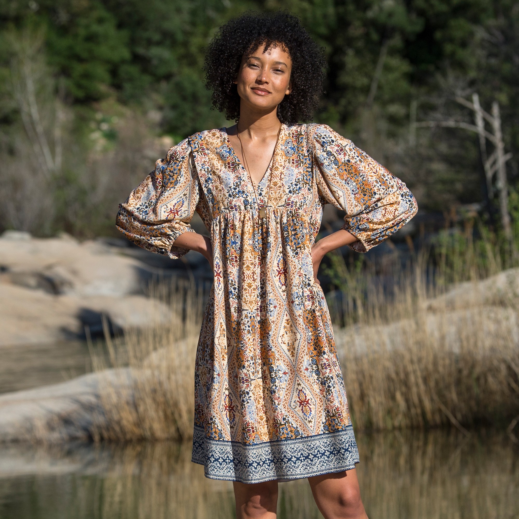 Robe Imprimée Manches Amples - Blancheporte