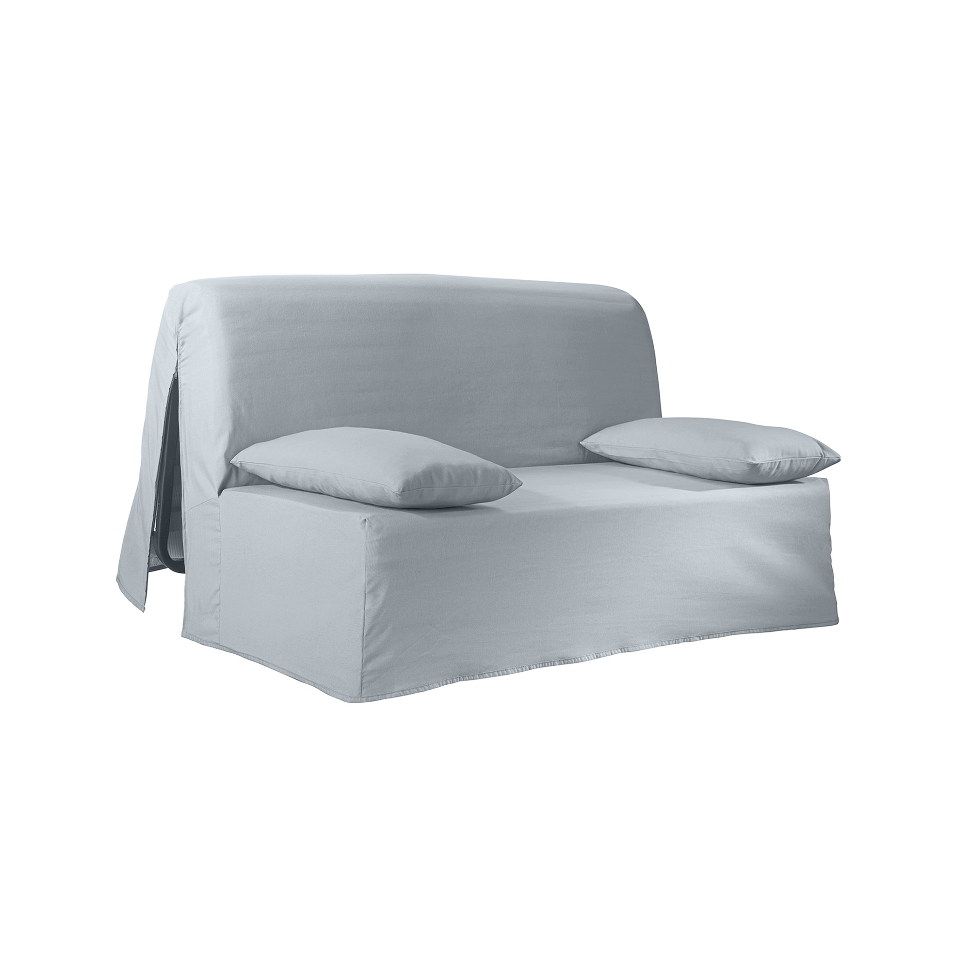 Housse canapé BZ bachette coton uni - Housse Bz Non Matelassée : 190x140cm - Gris - Colombine