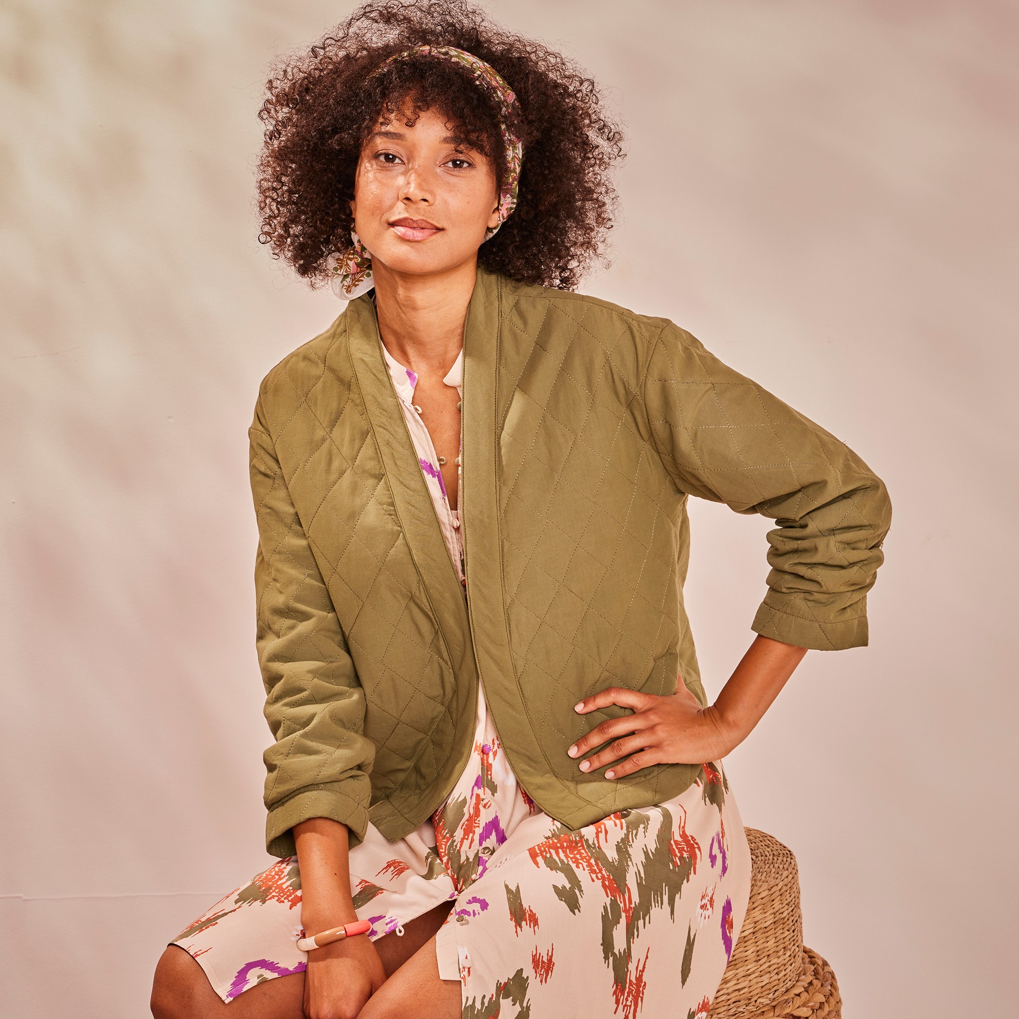 Veste Matelassée Col Kimono - Blancheporte