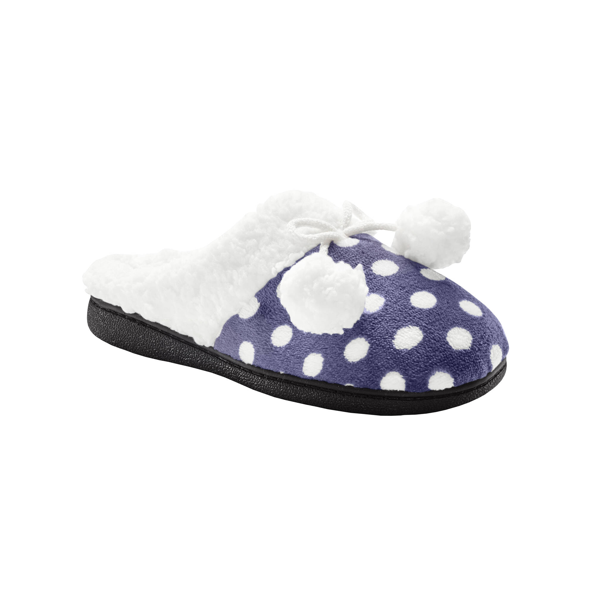 Chaussons mules polaires imprimées pois - Blancheporte