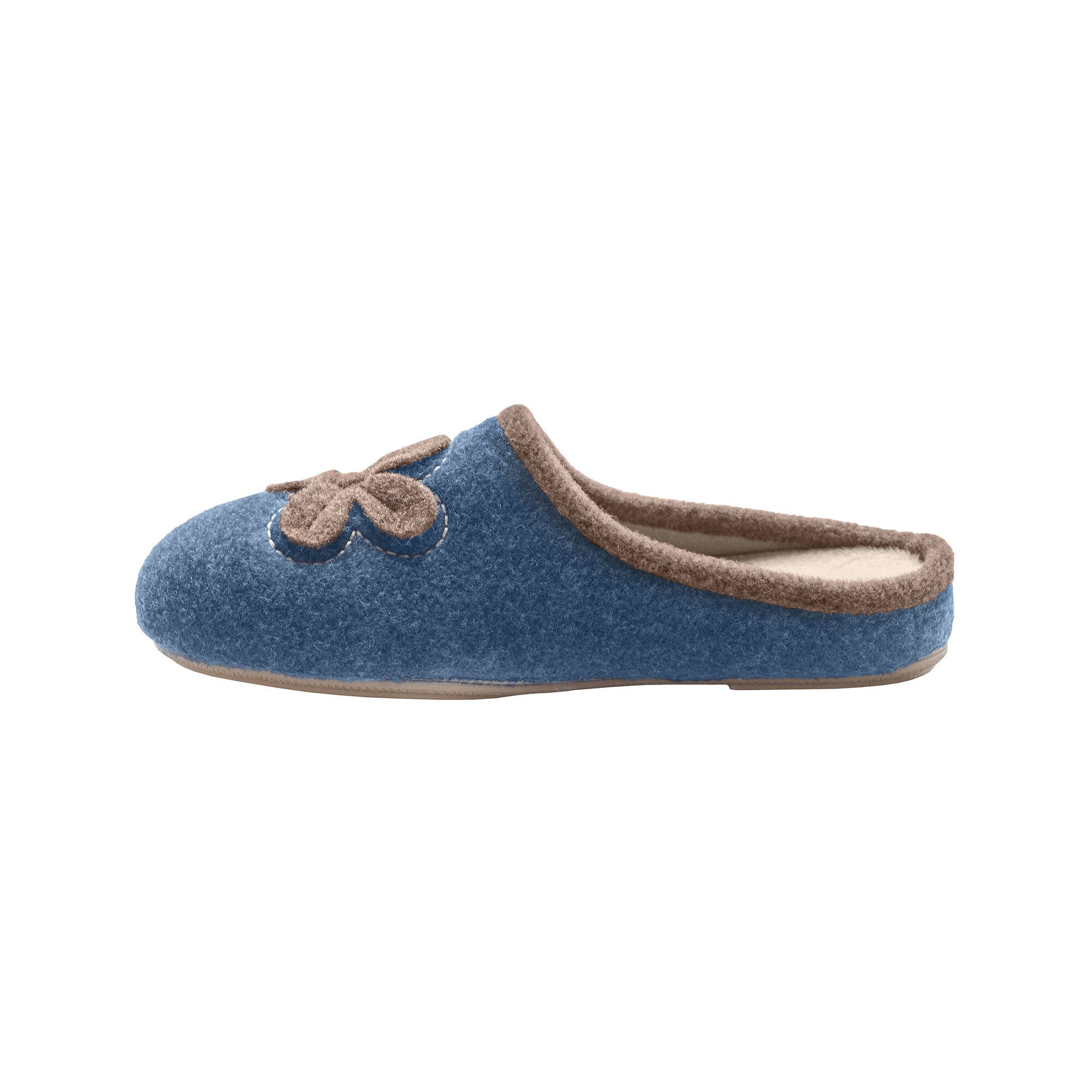 Chaussons mules fleur brode - largeur confort - Blancheporte 30 €