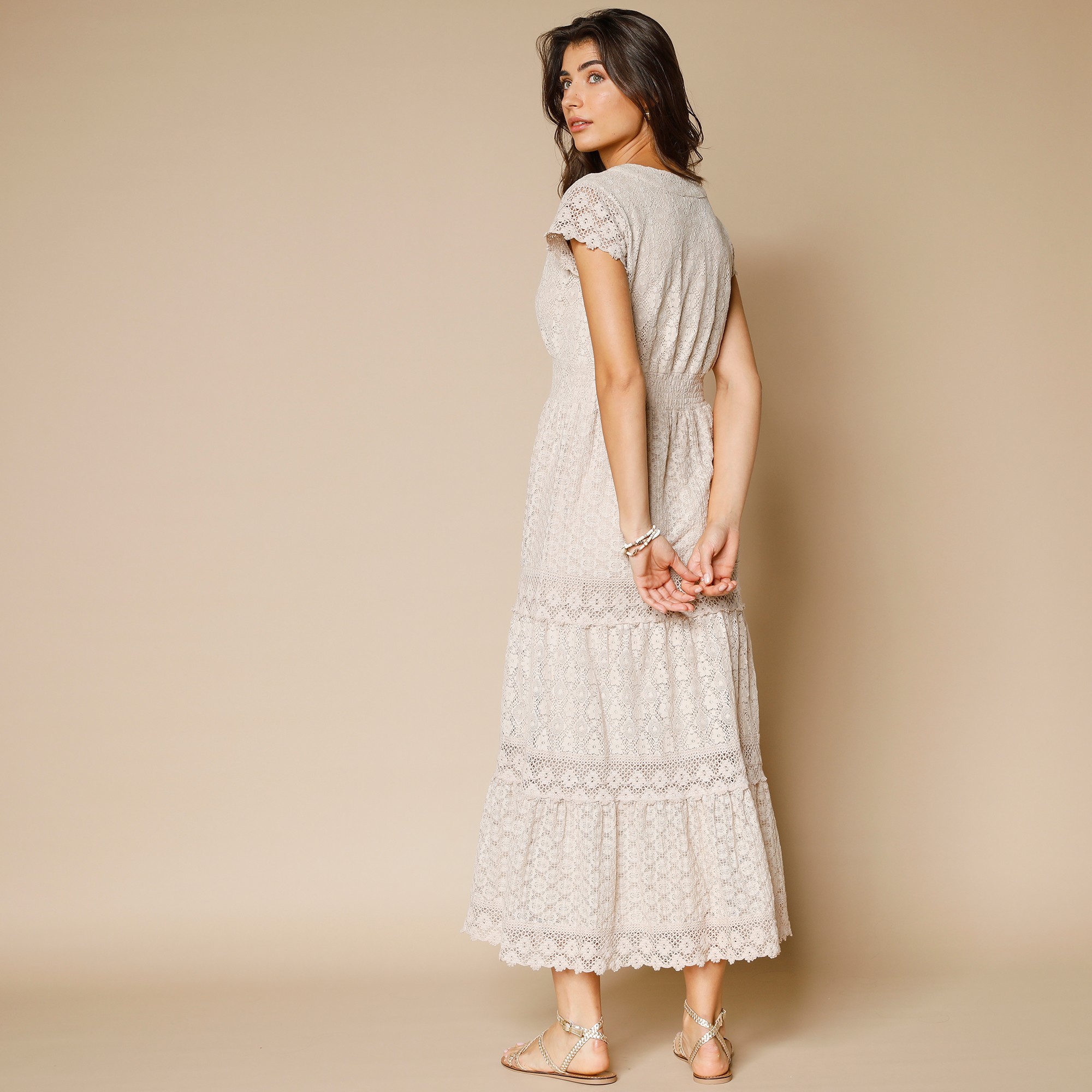 Robe macramé blanche porte hot sale