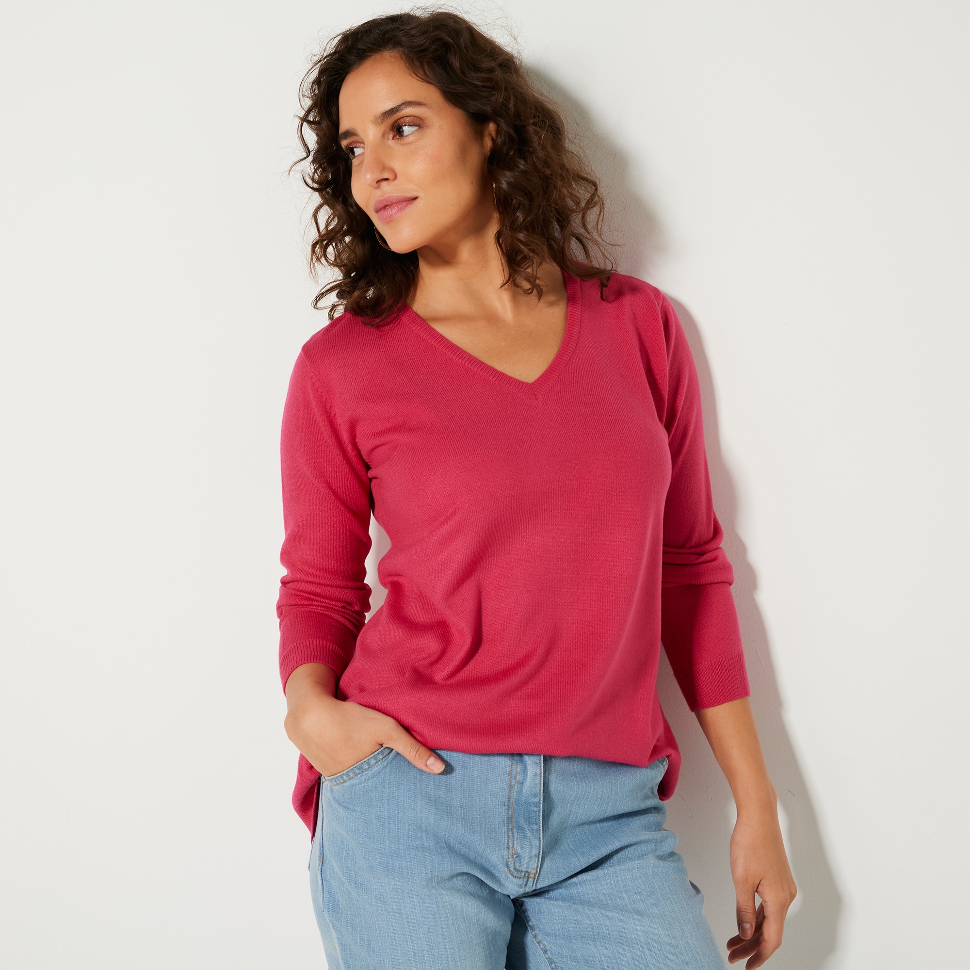 Pull Col V Toucher Doux - Blancheporte