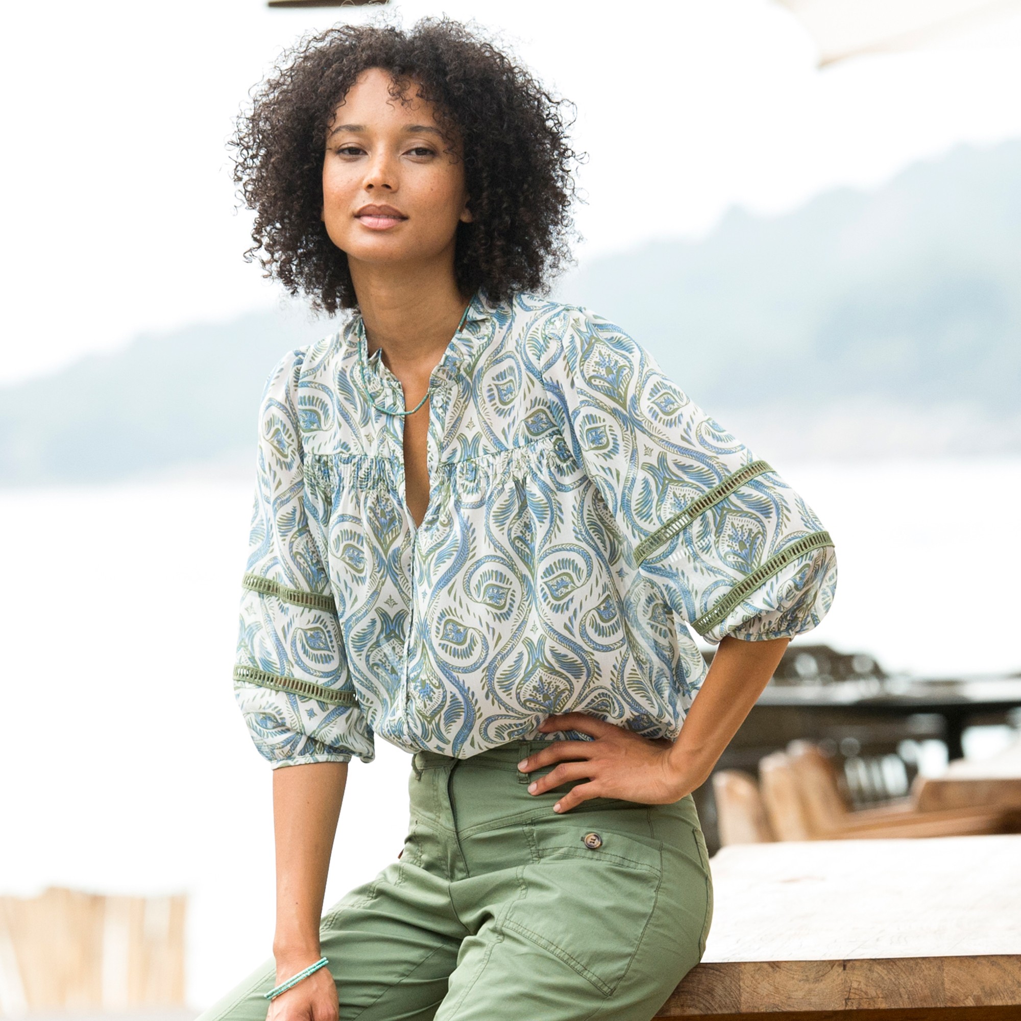 Chemisier Boutonné, Détails Smockés - Blancheporte