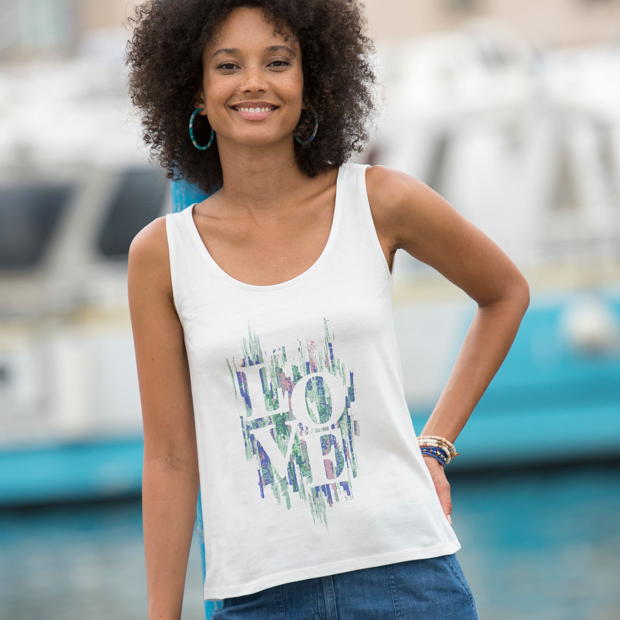 D bardeur imprim blanc indigo Blancheporte